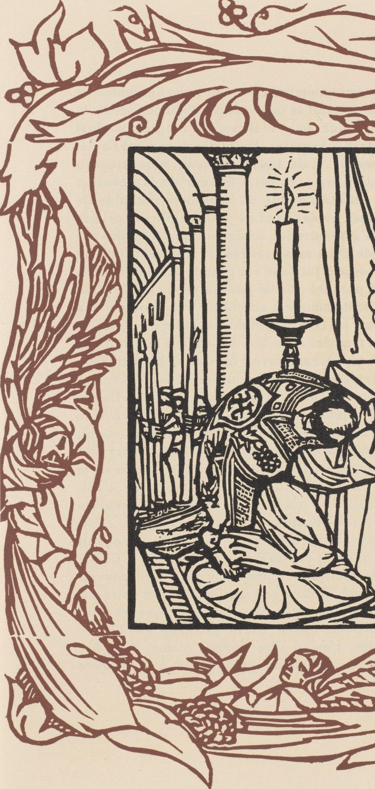 Wood engraving on vergé d'Arches paper. Inscription: unsigned and unnumbered, as issued. Good condition. Notes: From the volume, Les Petites Fleurs de St. François, 1928. Published by Ambroise Vollard, éditeur, Paris; printed by l'imprimerie Féquet