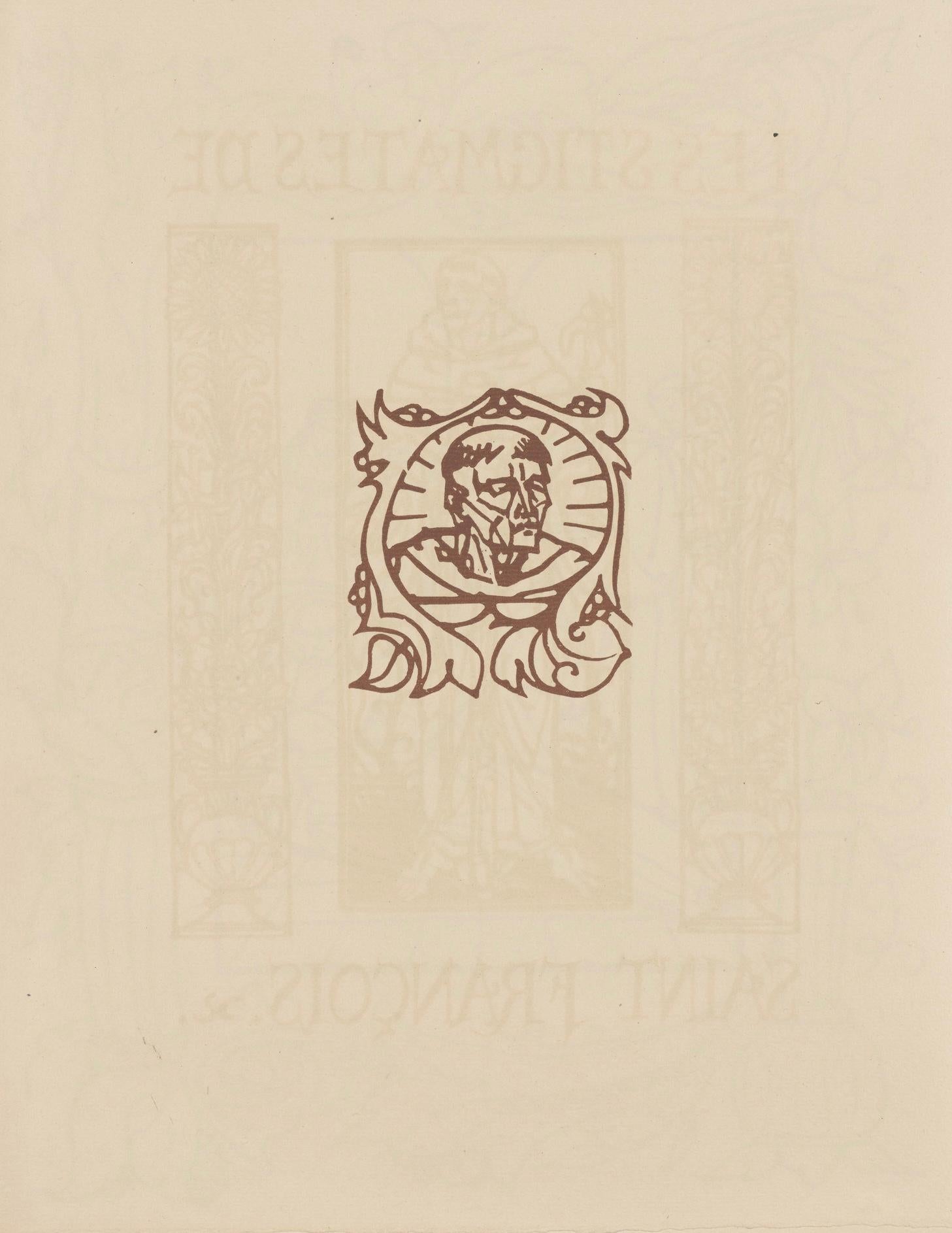Wood engraving on vergé d'Arches paper. Inscription: unsigned and unnumbered, as issued. Good condition. Notes: From the volume, Les Petites Fleurs de St. François, 1928. Published by Ambroise Vollard, éditeur, Paris; printed by l'imprimerie Féquet