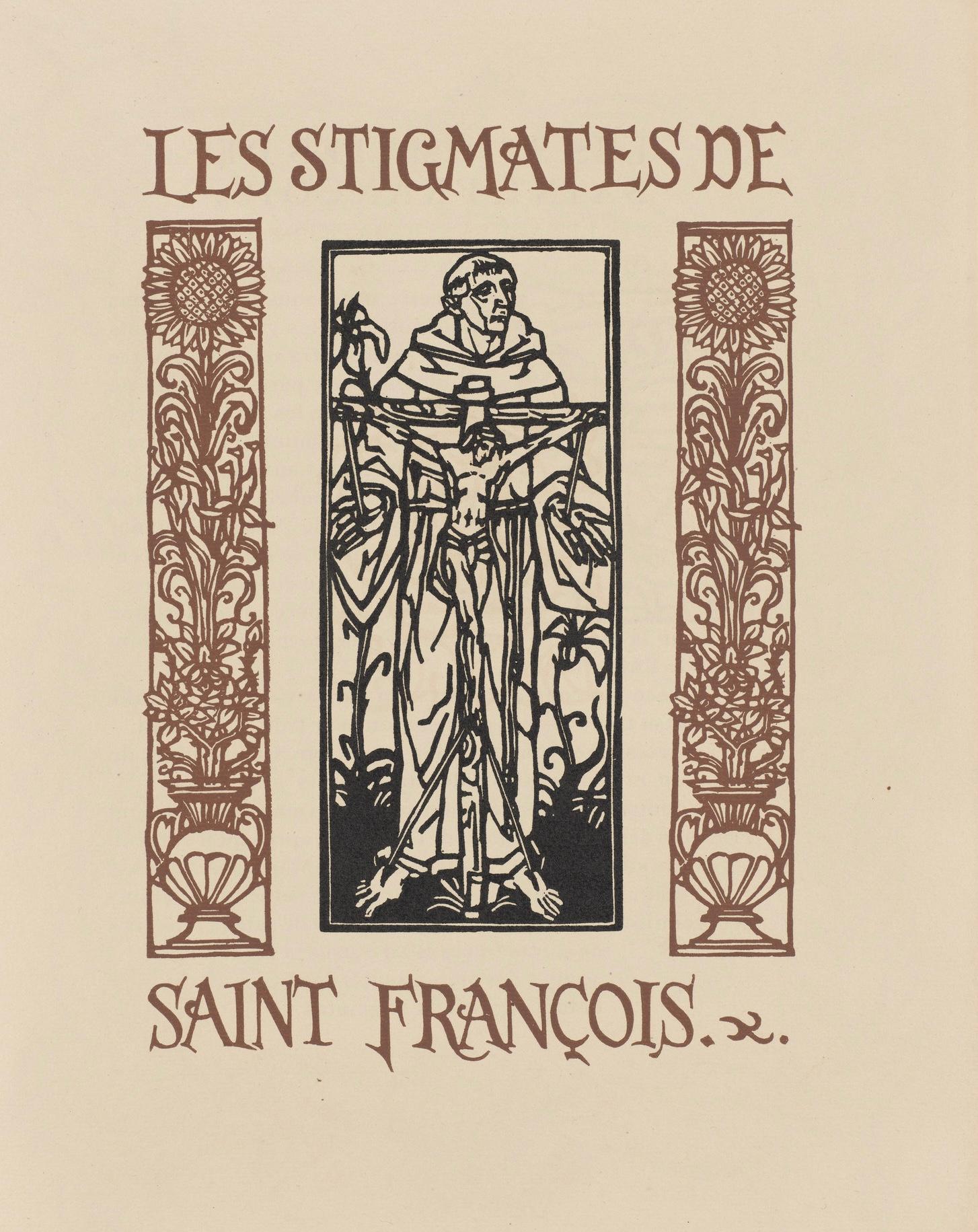 Wood engraving on vergé d'Arches paper. Inscription: unsigned and unnumbered, as issued. Good condition. Notes: From the volume, Les Petites Fleurs de St. François, 1928. Published by Ambroise Vollard, éditeur, Paris; printed by l'imprimerie Féquet