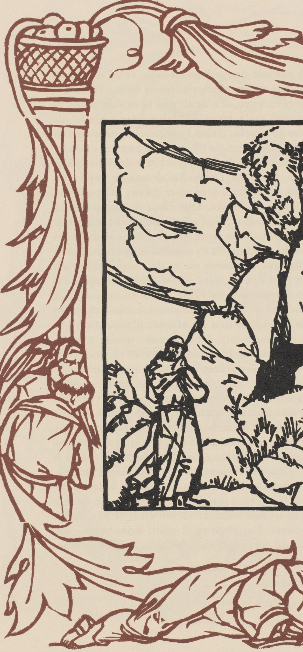 Wood engraving on vergé d'Arches paper. Inscription: unsigned and unnumbered, as issued. Good condition. Notes: From the volume, Les Petites Fleurs de St. François, 1928. Published by Ambroise Vollard, éditeur, Paris; printed by l'imprimerie Féquet