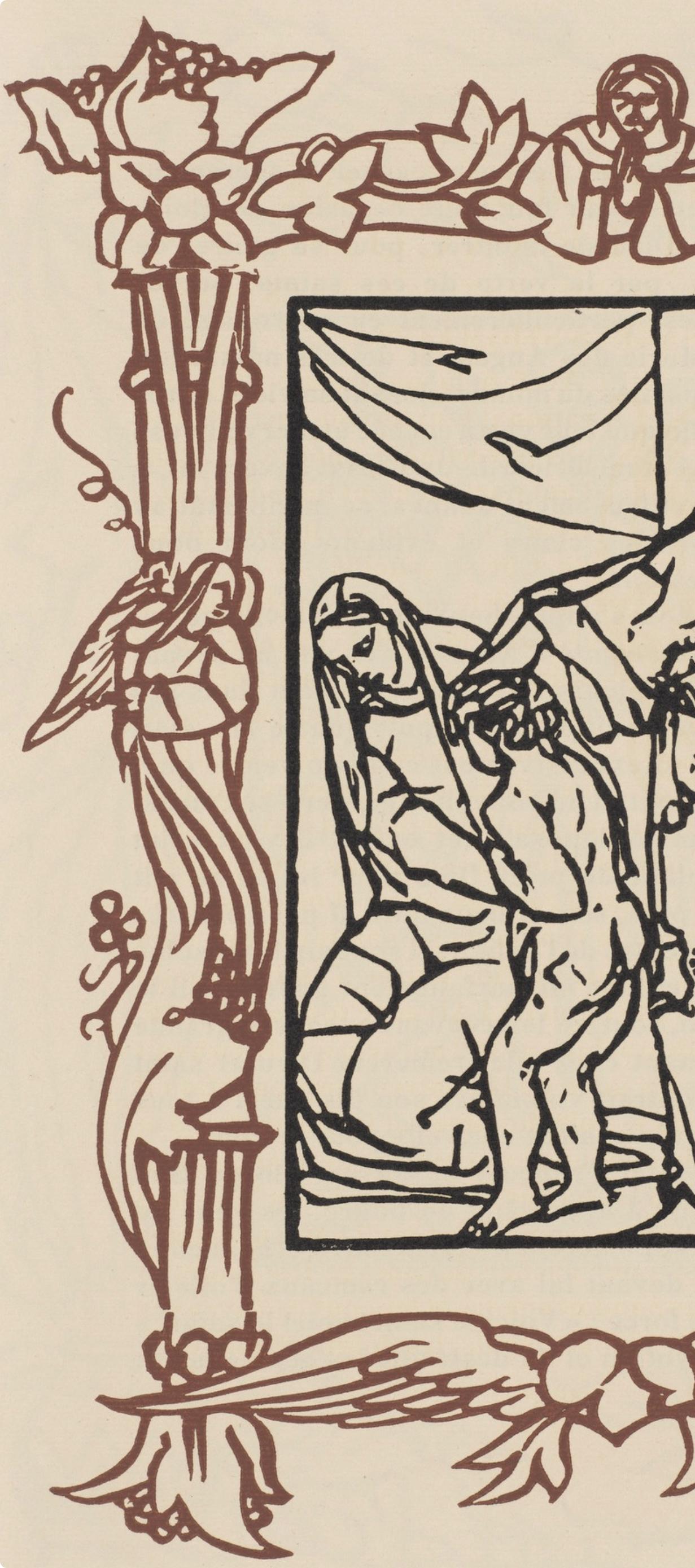 Wood engraving on vergé d'Arches paper. Inscription: unsigned and unnumbered, as issued. Good condition. Notes: From the volume, Les Petites Fleurs de St. François, 1928. Published by Ambroise Vollard, éditeur, Paris; printed by l'imprimerie Féquet