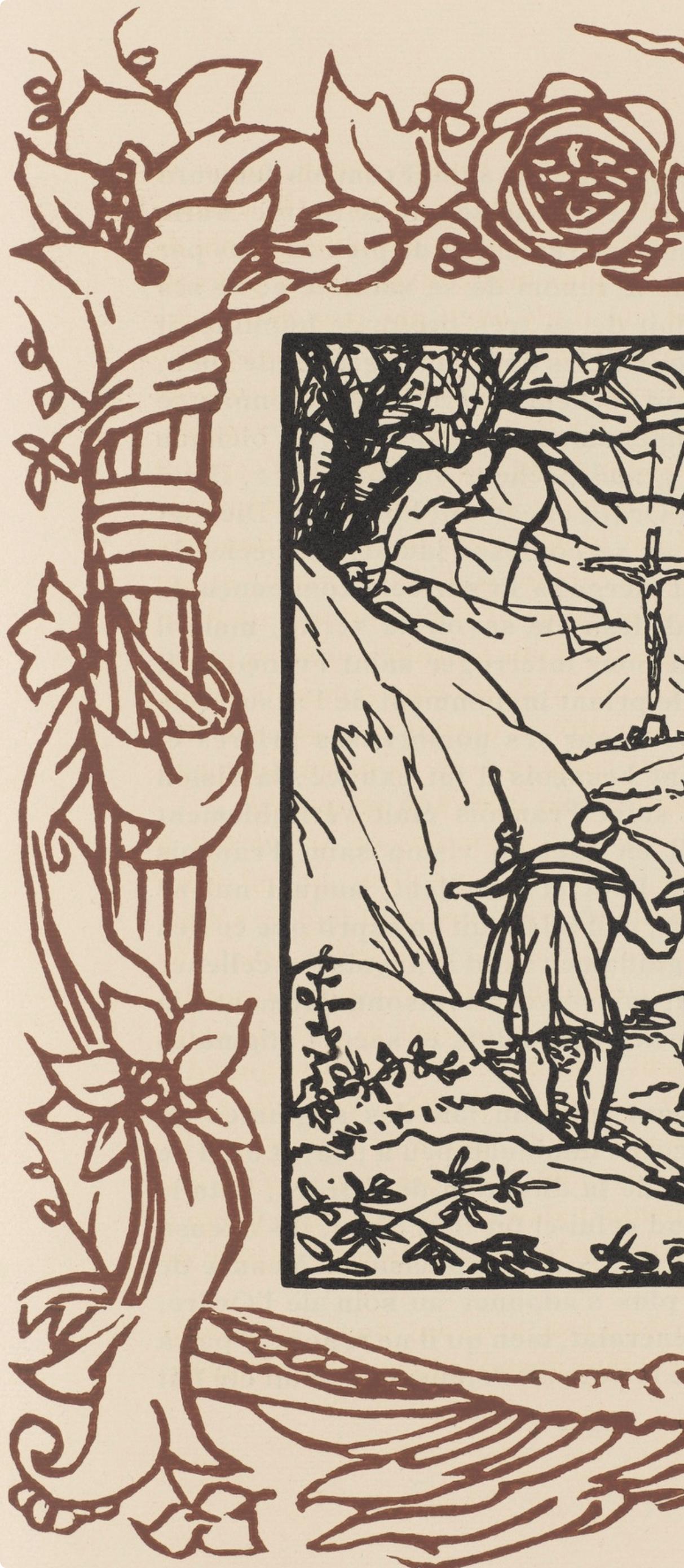 Wood engraving on vergé d'Arches paper. Inscription: unsigned and unnumbered, as issued. Good condition. Notes: From the volume, Les Petites Fleurs de St. François, 1928. Published by Ambroise Vollard, éditeur, Paris; printed by l'imprimerie Féquet
