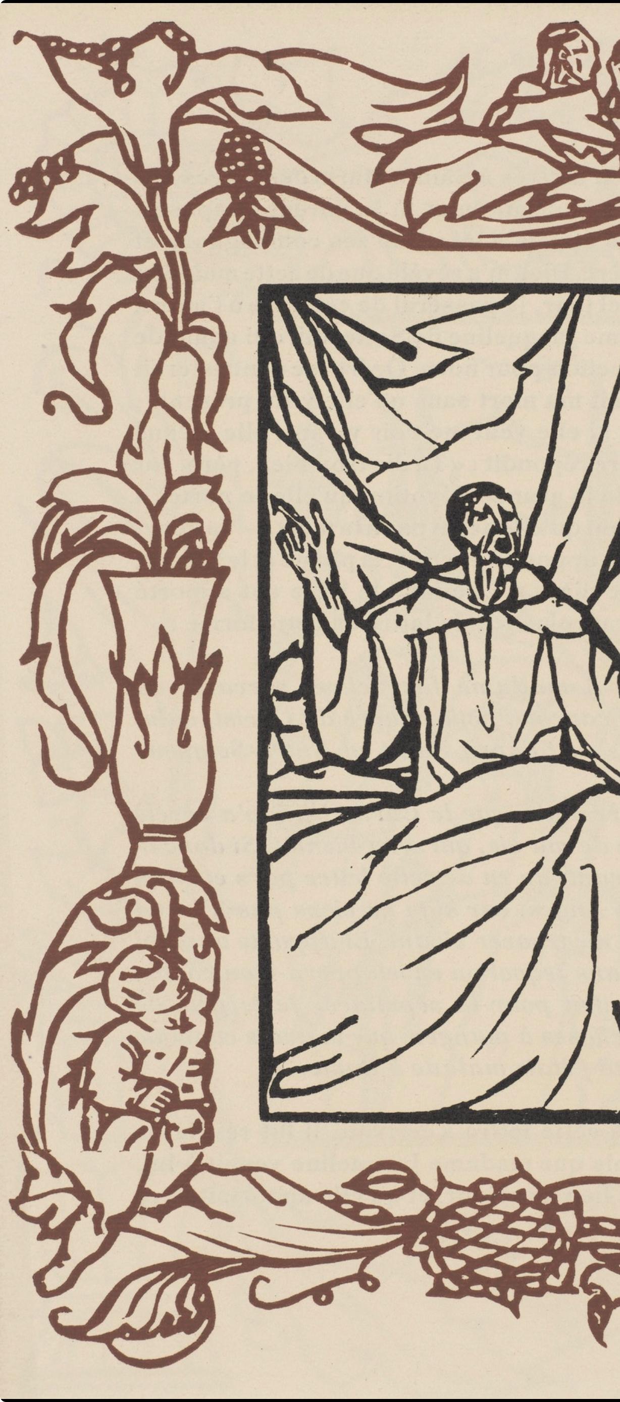 Wood engraving on vergé d'Arches paper. Inscription: unsigned and unnumbered, as issued. Good condition. Notes: From the volume, Les Petites Fleurs de St. François, 1928. Published by Ambroise Vollard, éditeur, Paris; printed by l'imprimerie Féquet
