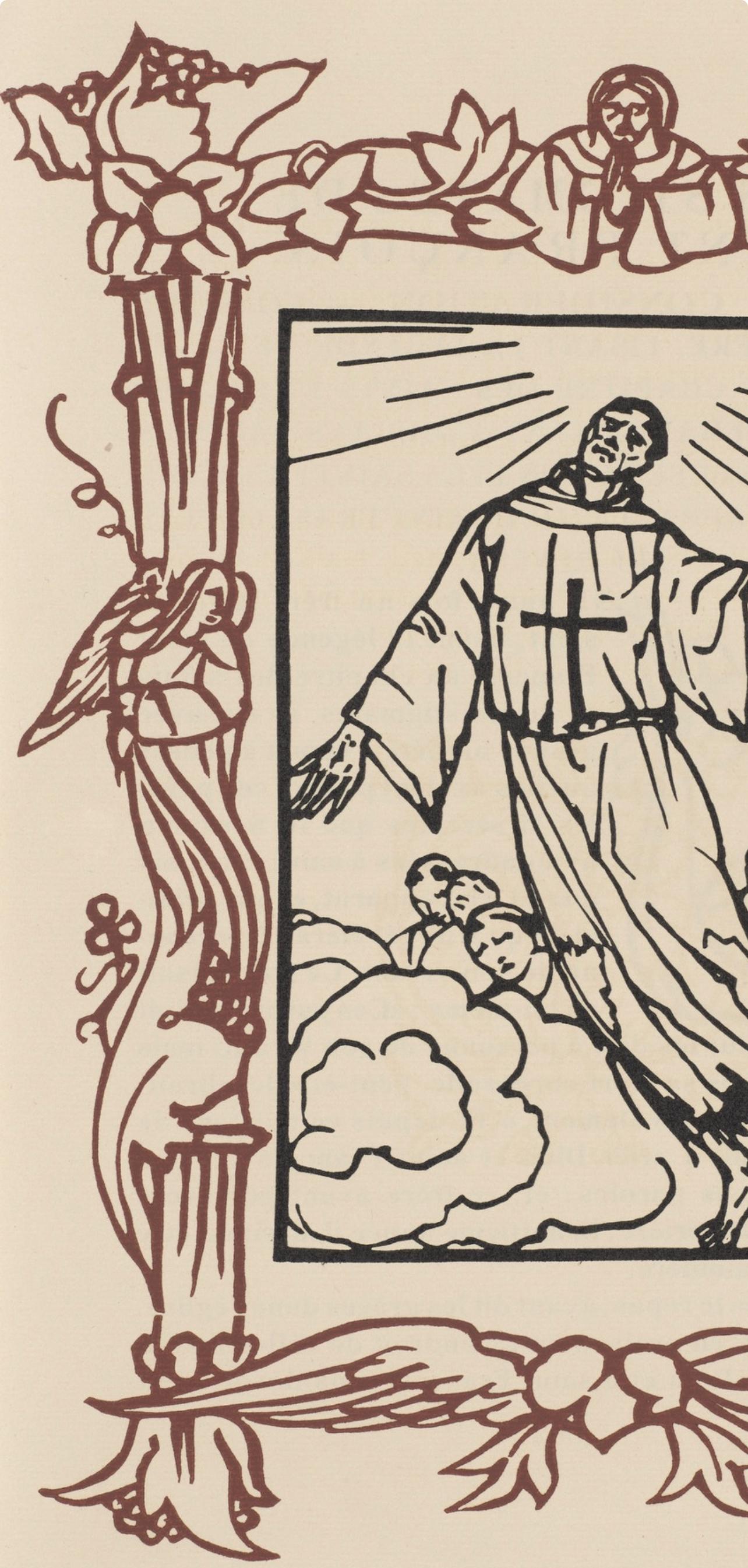 Wood engraving on vergé d'Arches paper. Inscription: unsigned and unnumbered, as issued. Good condition. Notes: From the volume, Les Petites Fleurs de St. François, 1928. Published by Ambroise Vollard, éditeur, Paris; printed by l'imprimerie Féquet