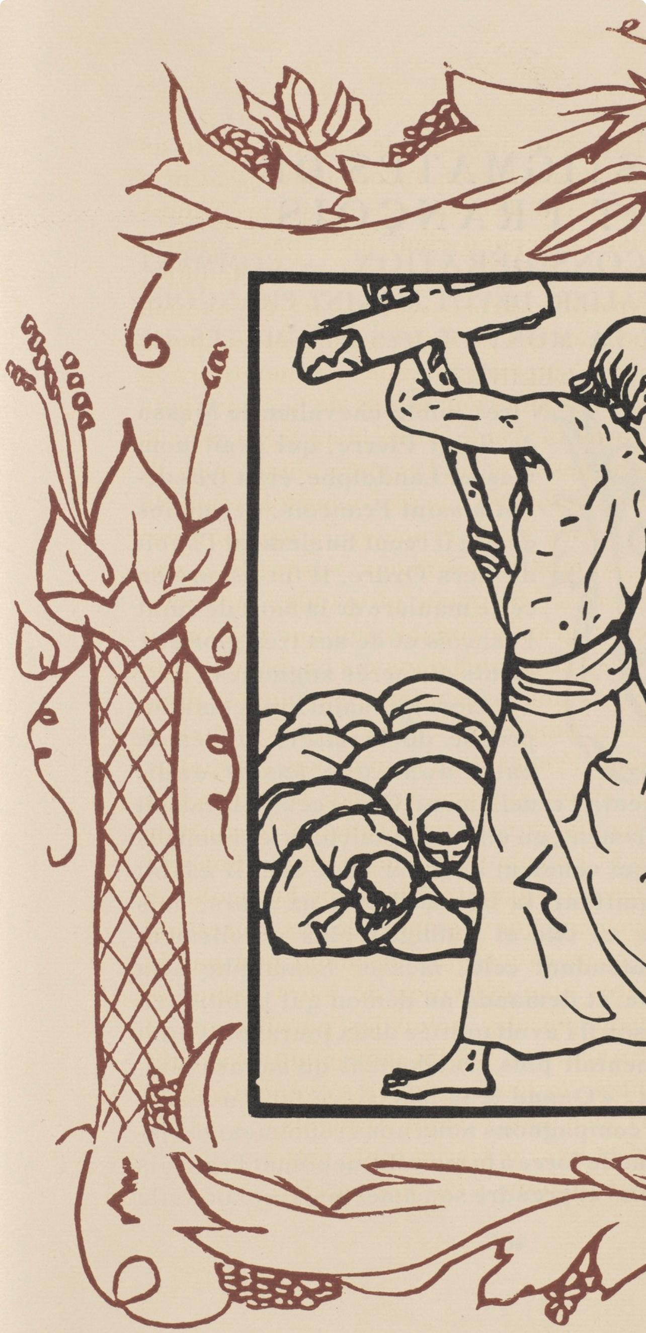 Holzstich auf vergé d'Arches-Papier. Aufschrift: unsigniert und nicht nummeriert, wie ausgegeben. Guter Zustand. Anmerkungen: Aus dem Band Les Petites Fleurs de St. François, 1928. Herausgegeben von Ambroise Vollard, éditeur, Paris; gedruckt von