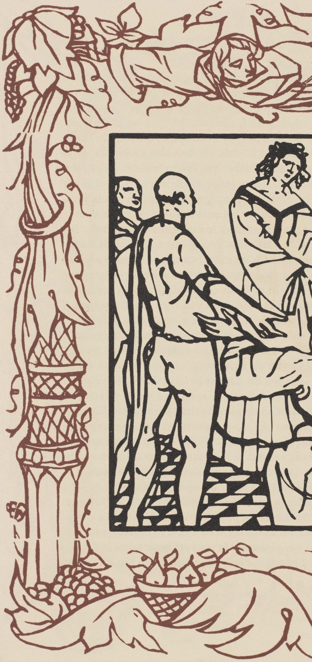 Wood engraving on vergé d'Arches paper. Inscription: unsigned and unnumbered, as issued. Good condition. Notes: From the volume, Les Petites Fleurs de St. François, 1928. Published by Ambroise Vollard, éditeur, Paris; printed by l'imprimerie Féquet