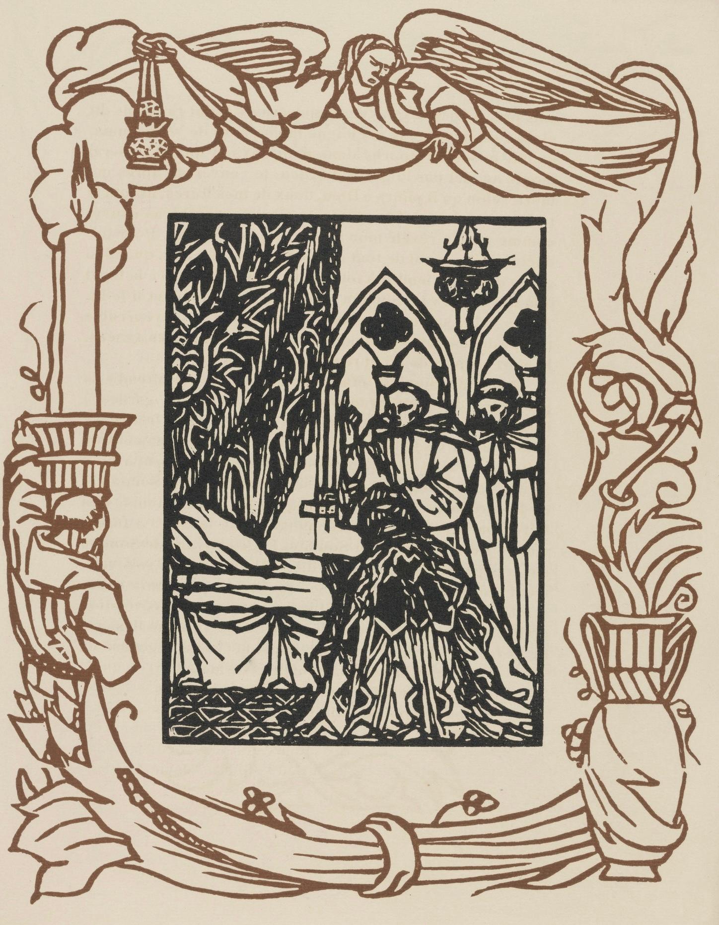 Emile Bernard Figurative Print - Composition (Morane, N° 100), Les Petites Fleurs de St. Françoise, Émile Bernard