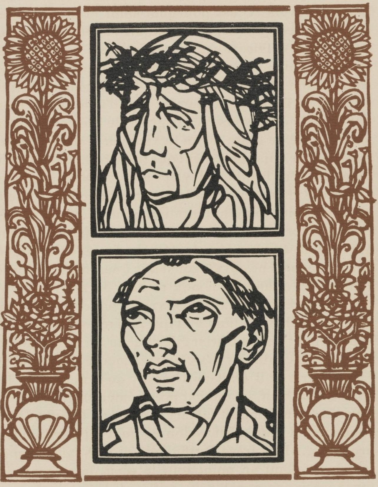 Emile Bernard Figurative Print - Composition (Morane, N° 100), Les Petites Fleurs de St. Françoise, Émile Bernard