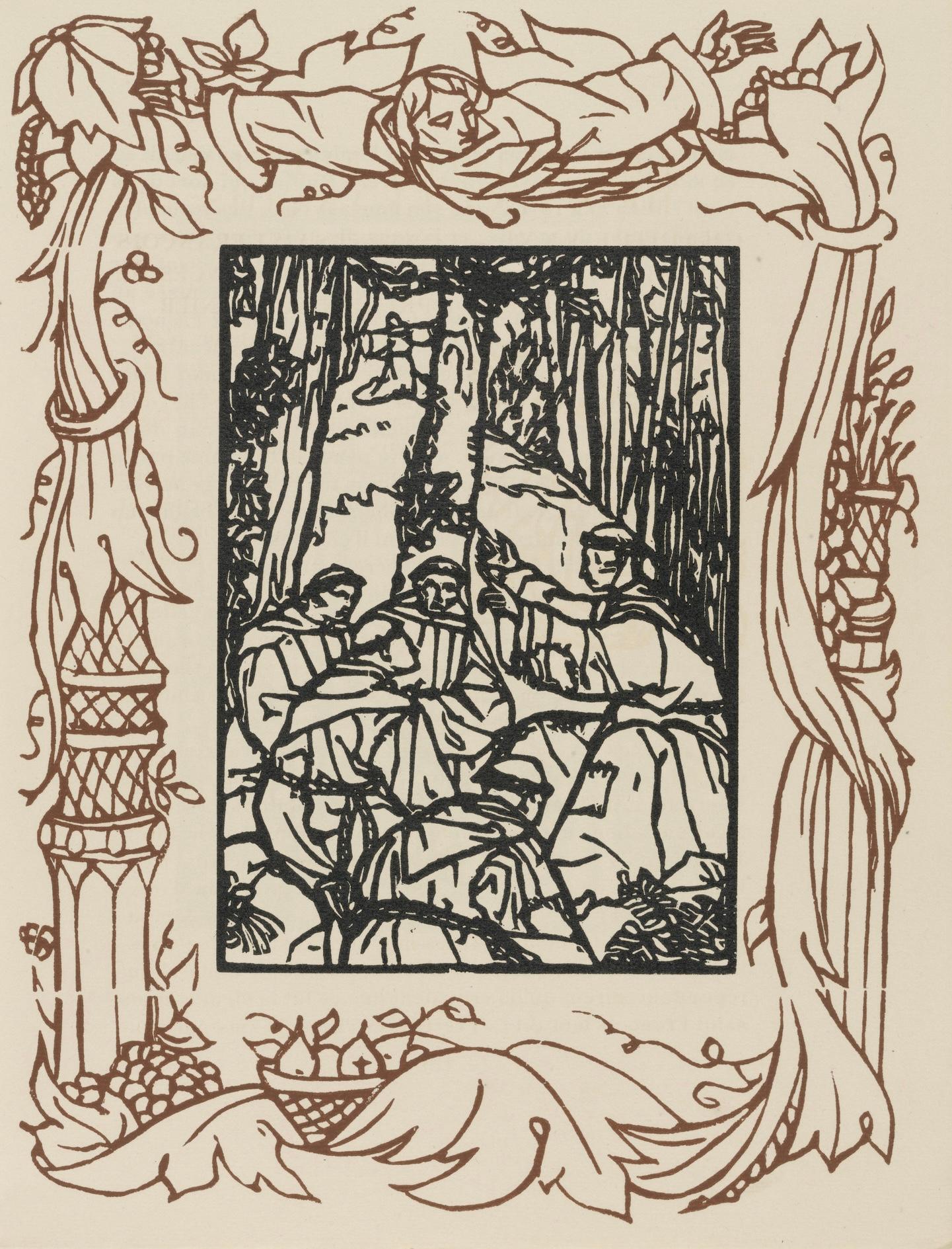 Emile Bernard Figurative Print - Composition (Morane, N° 100), Les Petites Fleurs de St. Françoise, Émile Bernard