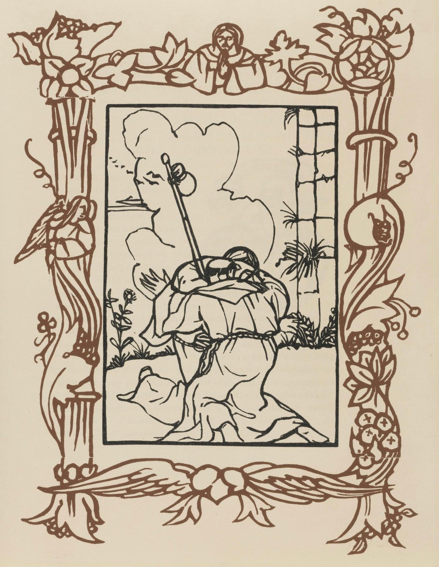 Emile Bernard Figurative Print - Composition (Morane, N° 100), Les Petites Fleurs de St. Françoise, Émile Bernard