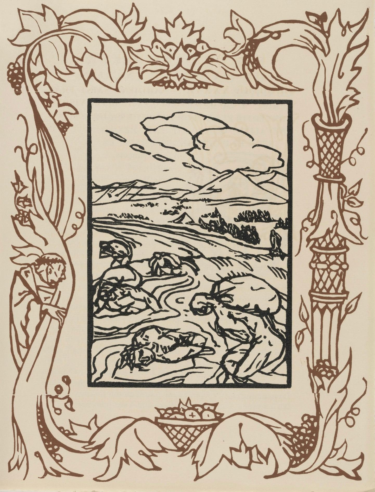 Emile Bernard Landscape Print - Composition (Morane, N° 100), Les Petites Fleurs de St. Françoise, Émile Bernard