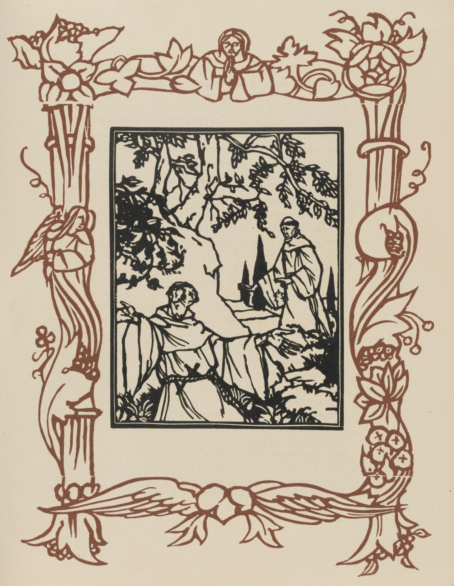 Emile Bernard Figurative Print - Composition (Morane, N° 100), Les Petites Fleurs de St. Françoise, Émile Bernard