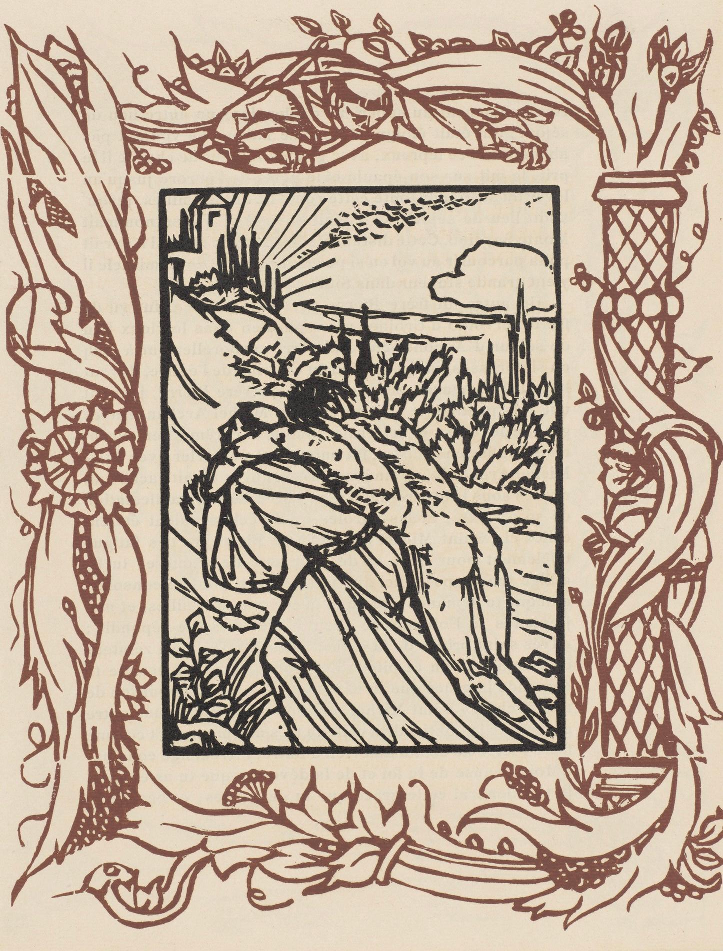Figurative Print Emile Bernard - Composition (Morane, n° 100), Les Petites Fleurs de St. Françoise, Émile Bernard