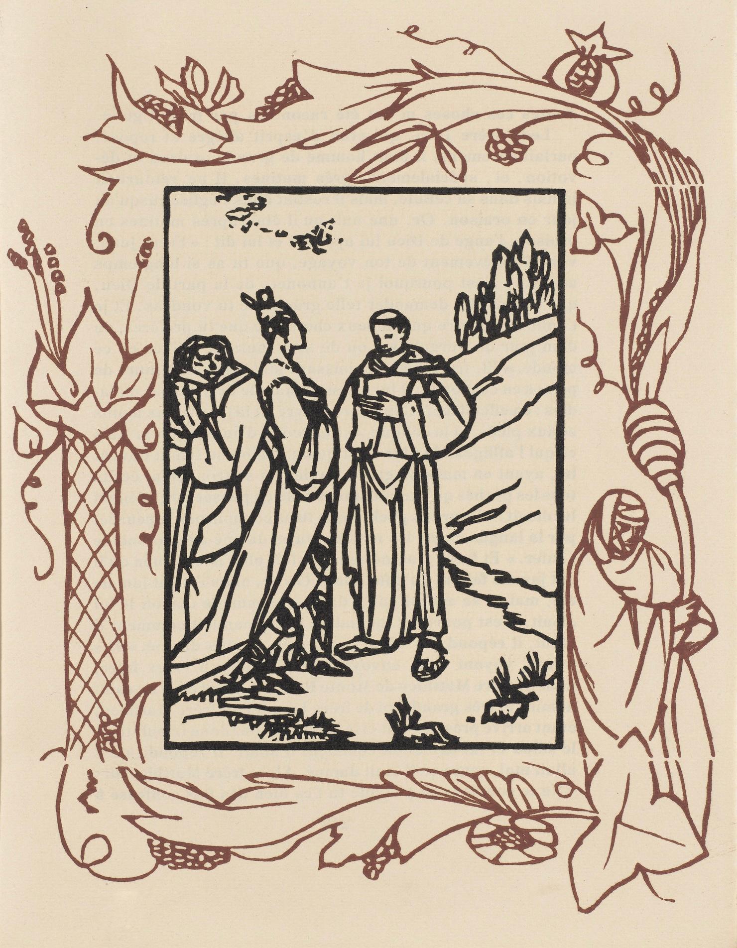 Emile Bernard Landscape Print - Composition (Morane, N° 100), Les Petites Fleurs de St. Françoise, Émile Bernard