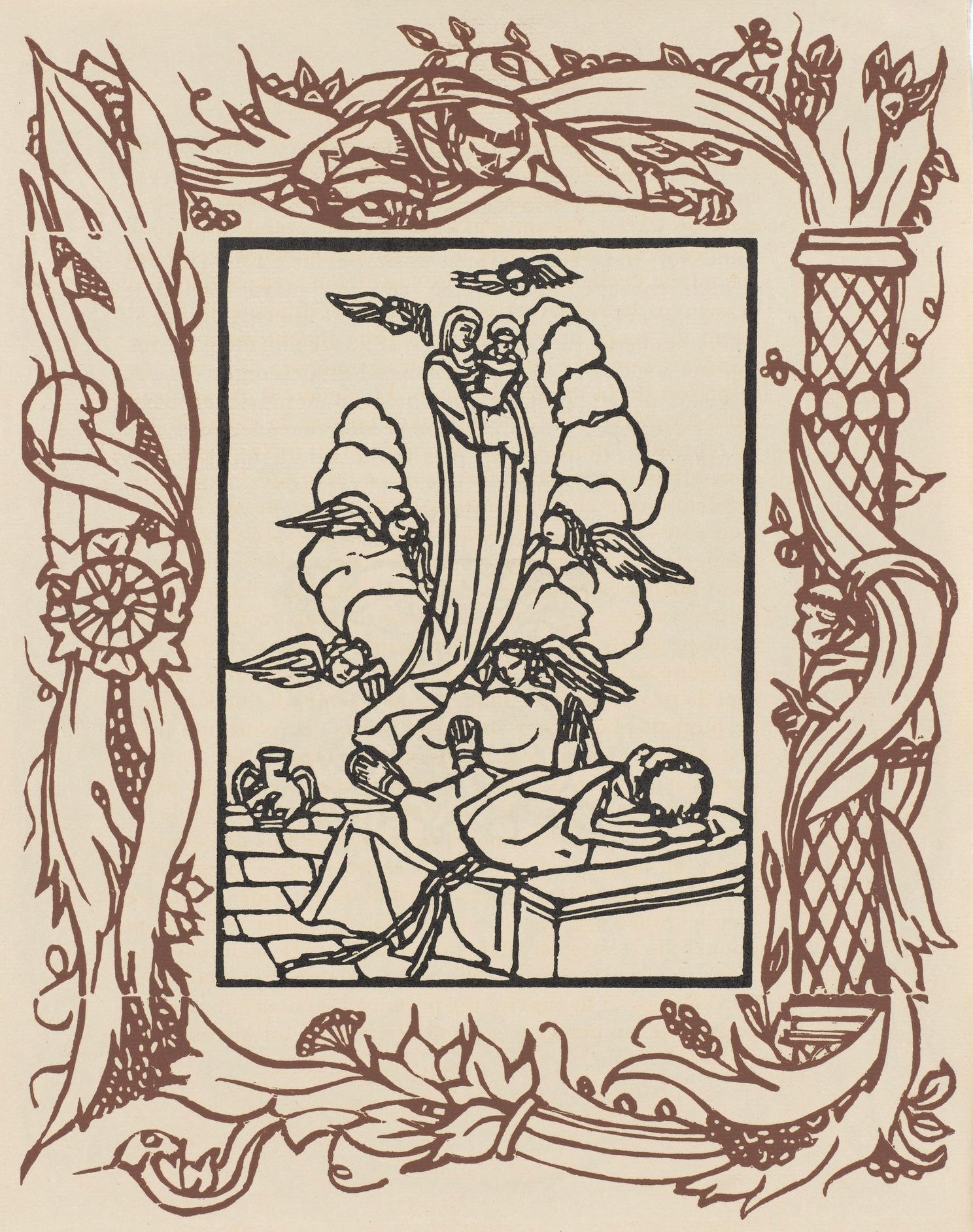 Emile Bernard Figurative Print - Composition (Morane, N° 100), Les Petites Fleurs de St. Françoise, Émile Bernard