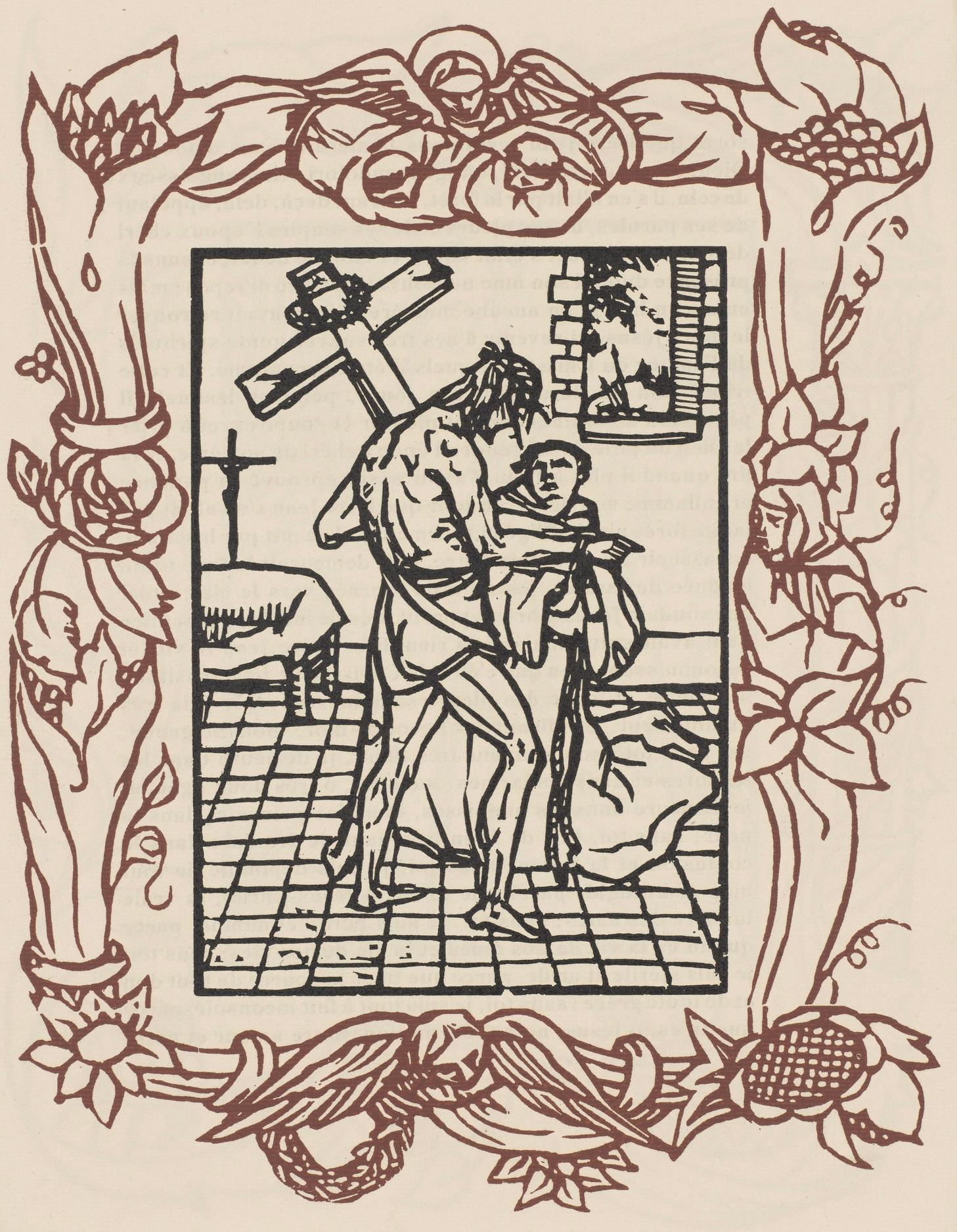 Emile Bernard Figurative Print - Composition (Morane, N° 100), Les Petites Fleurs de St. Françoise, Émile Bernard