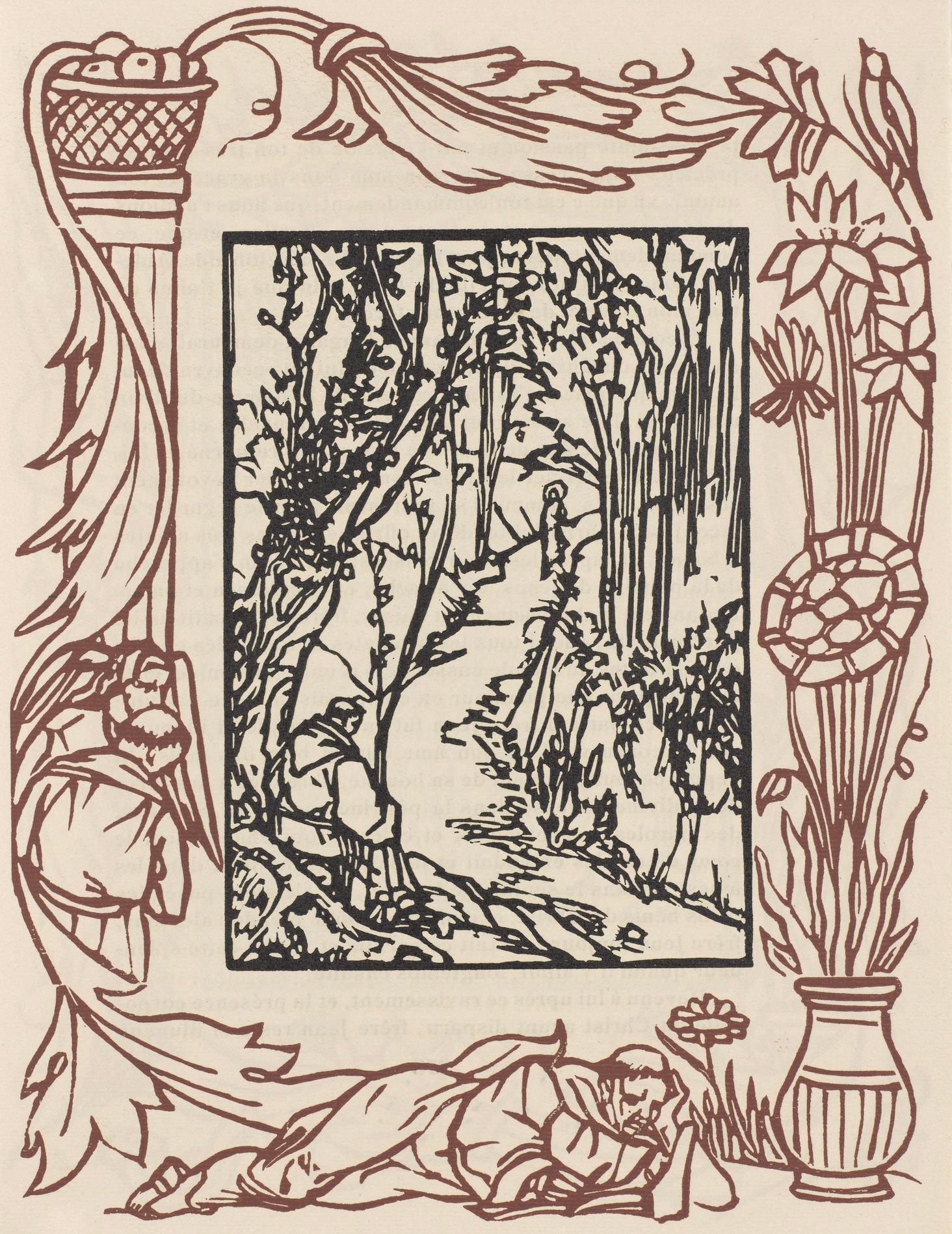 Emile Bernard Figurative Print - Composition (Morane, N° 100), Les Petites Fleurs de St. Françoise, Émile Bernard