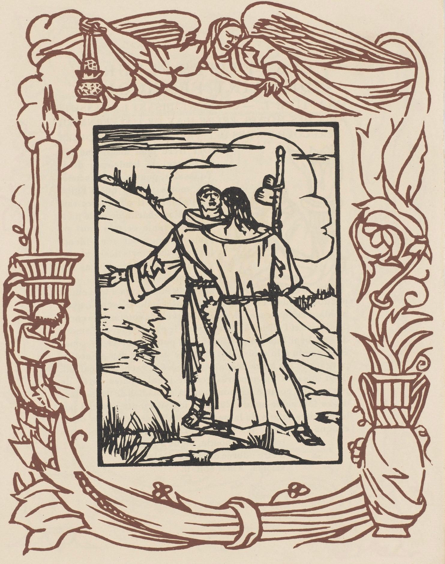 Emile Bernard Figurative Print - Composition (Morane, N° 100), Les Petites Fleurs de St. Françoise, Émile Bernard