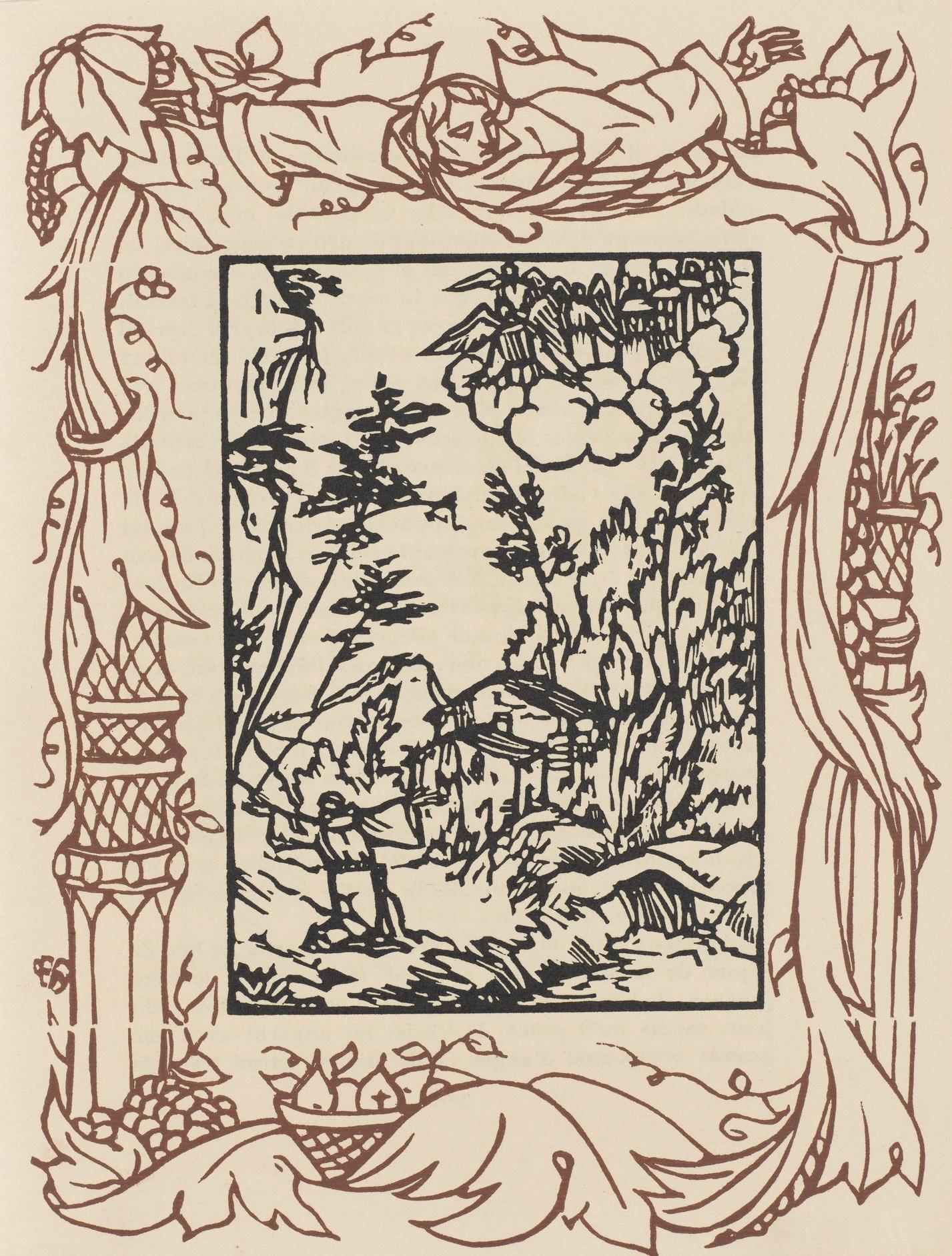 Emile Bernard Figurative Print - Composition (Morane, N° 100), Les Petites Fleurs de St. Françoise, Émile Bernard