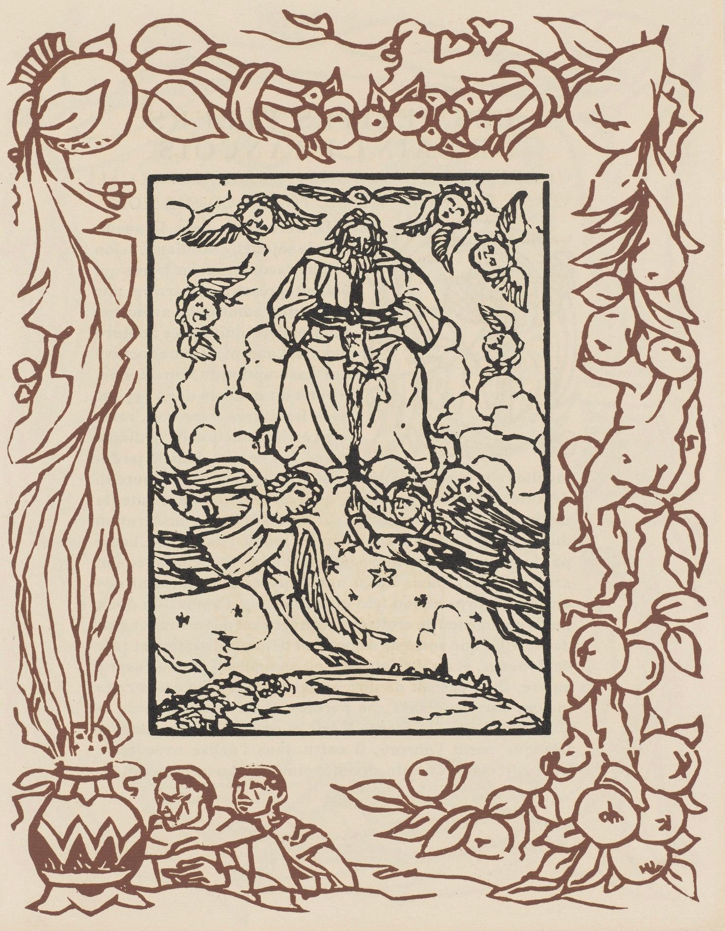 Emile Bernard Figurative Print - Composition (Morane, N° 100), Les Petites Fleurs de St. Françoise, Émile Bernard