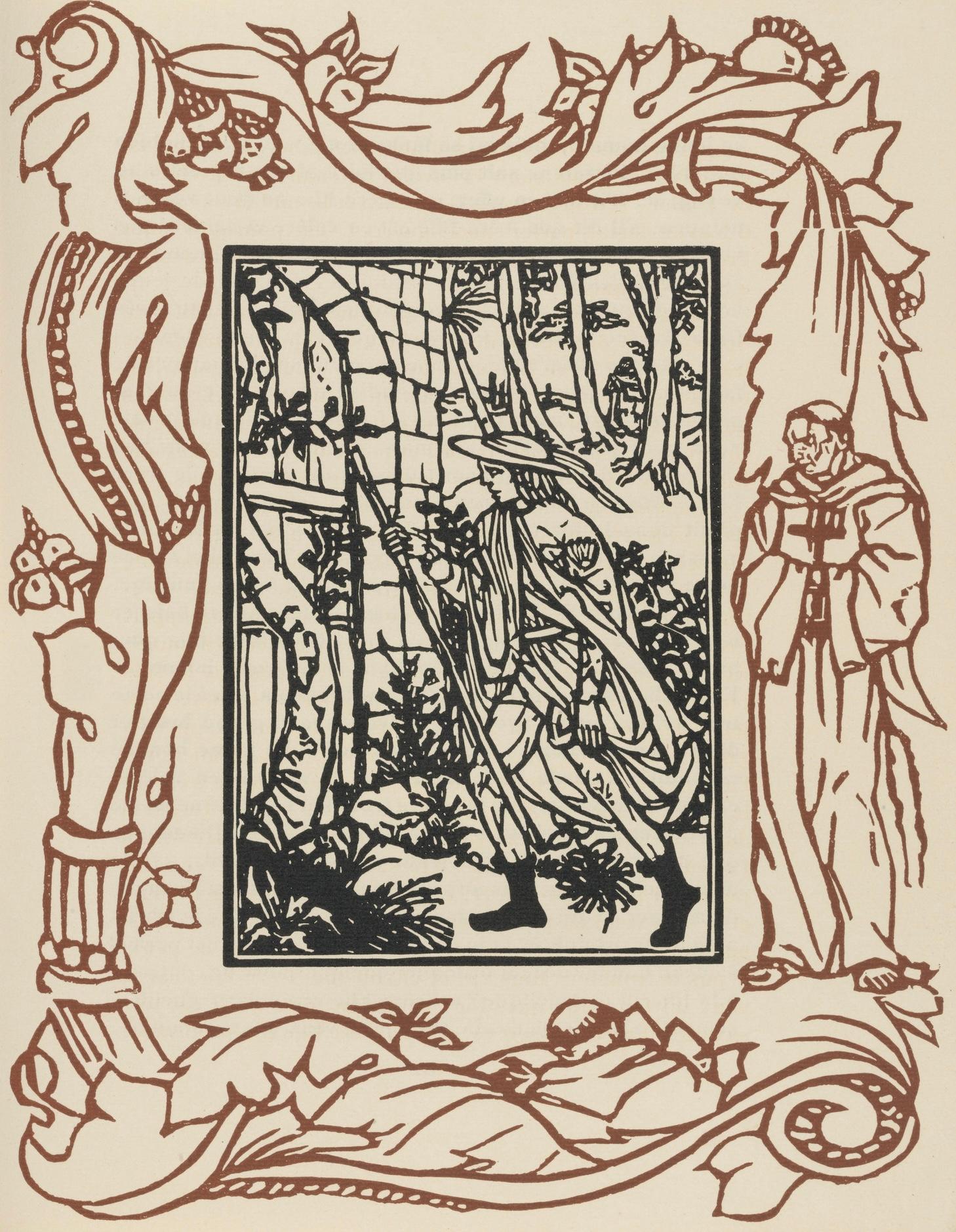 Emile Bernard Figurative Print - Composition (Morane, N° 100), Les Petites Fleurs de St. Françoise, Émile Bernard