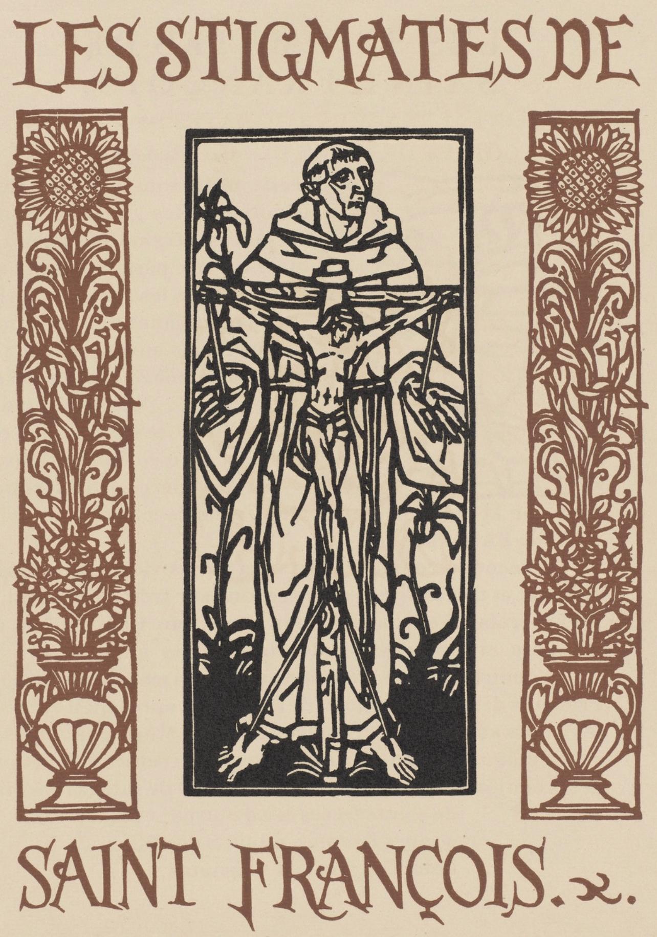 Emile Bernard Figurative Print - Composition (Morane, N° 100), Les Petites Fleurs de St. Françoise, Émile Bernard