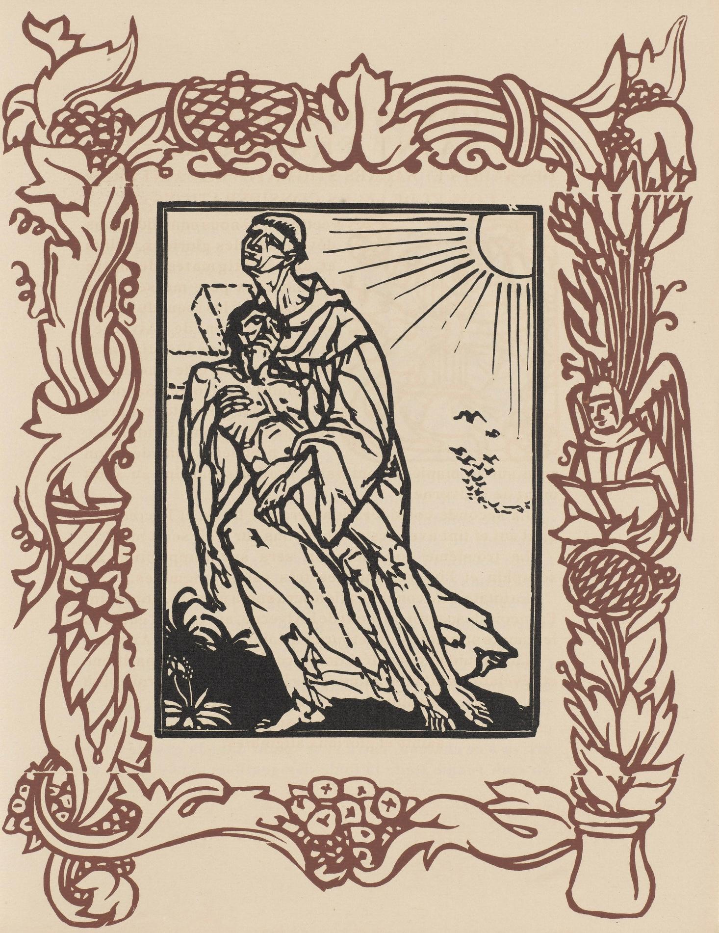 Emile Bernard Figurative Print - Composition (Morane, N° 100), Les Petites Fleurs de St. Françoise, Émile Bernard