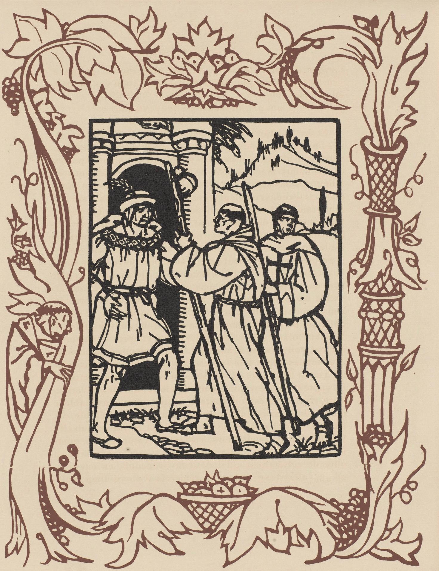Emile Bernard Figurative Print - Composition (Morane, N° 100), Les Petites Fleurs de St. Françoise, Émile Bernard