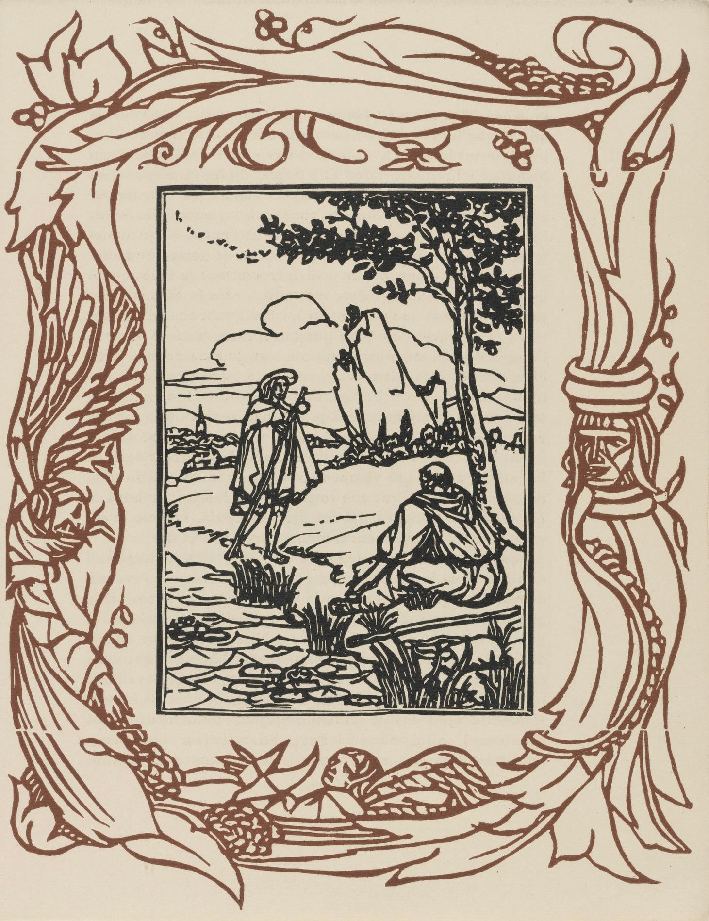 Emile Bernard Figurative Print - Composition (Morane, N° 100), Les Petites Fleurs de St. Françoise, Émile Bernard