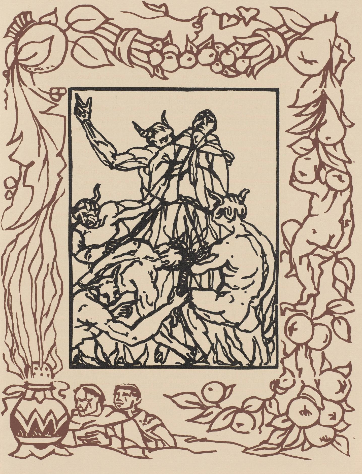 Emile Bernard Figurative Print - Composition (Morane, N° 100), Les Petites Fleurs de St. Françoise, Émile Bernard