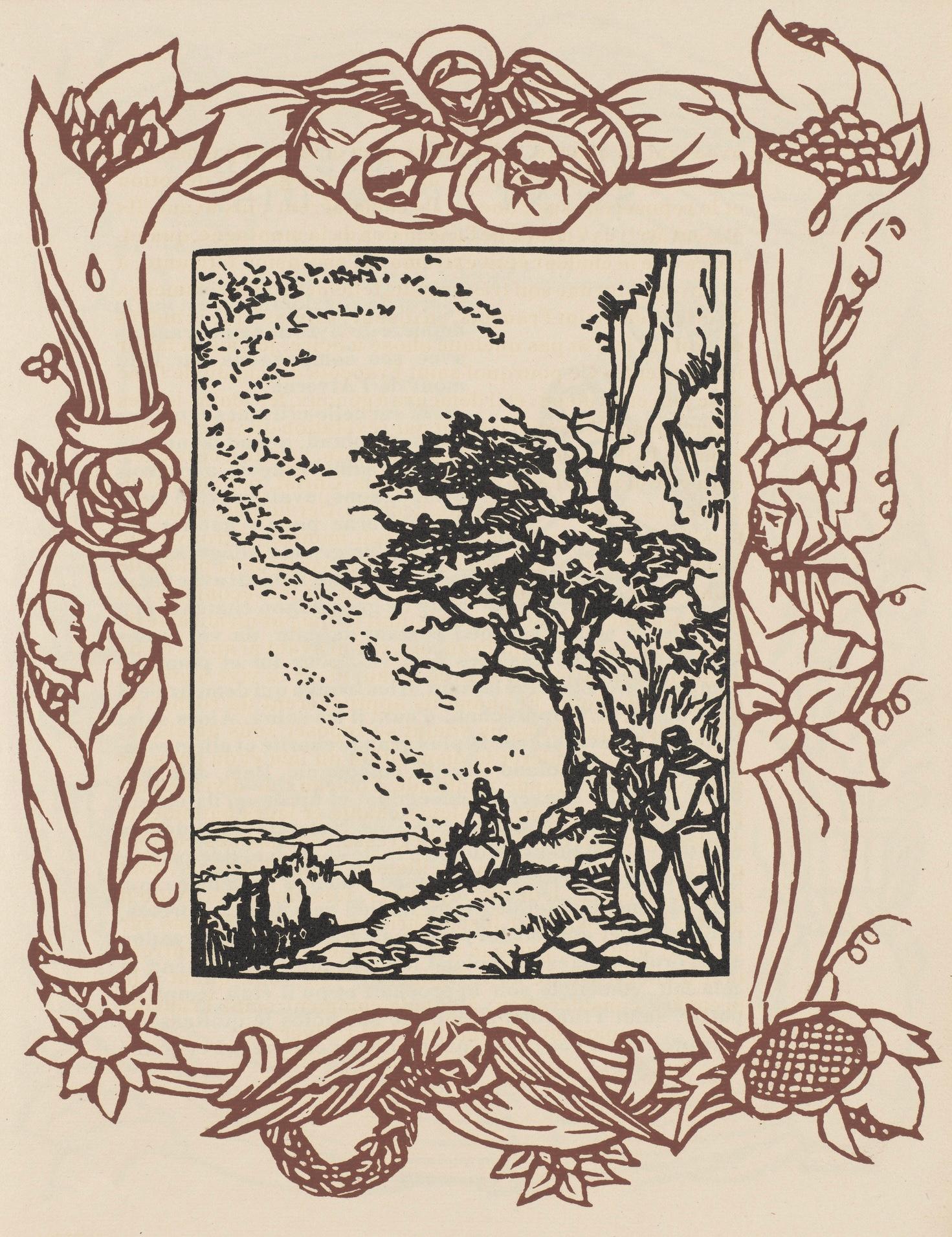 Emile Bernard Figurative Print - Composition (Morane, N° 100), Les Petites Fleurs de St. Françoise, Émile Bernard