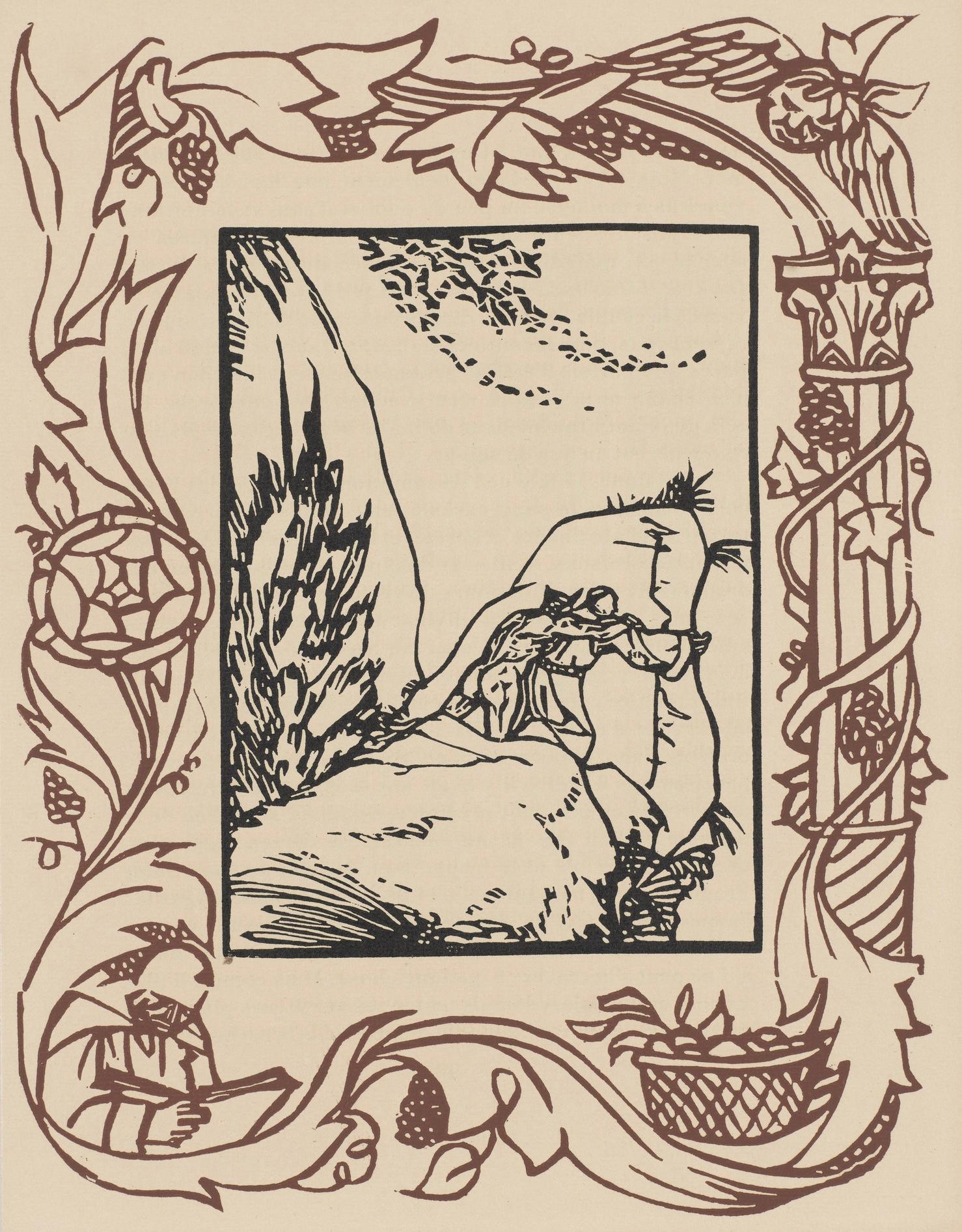 Emile Bernard Figurative Print - Composition (Morane, N° 100), Les Petites Fleurs de St. Françoise, Émile Bernard
