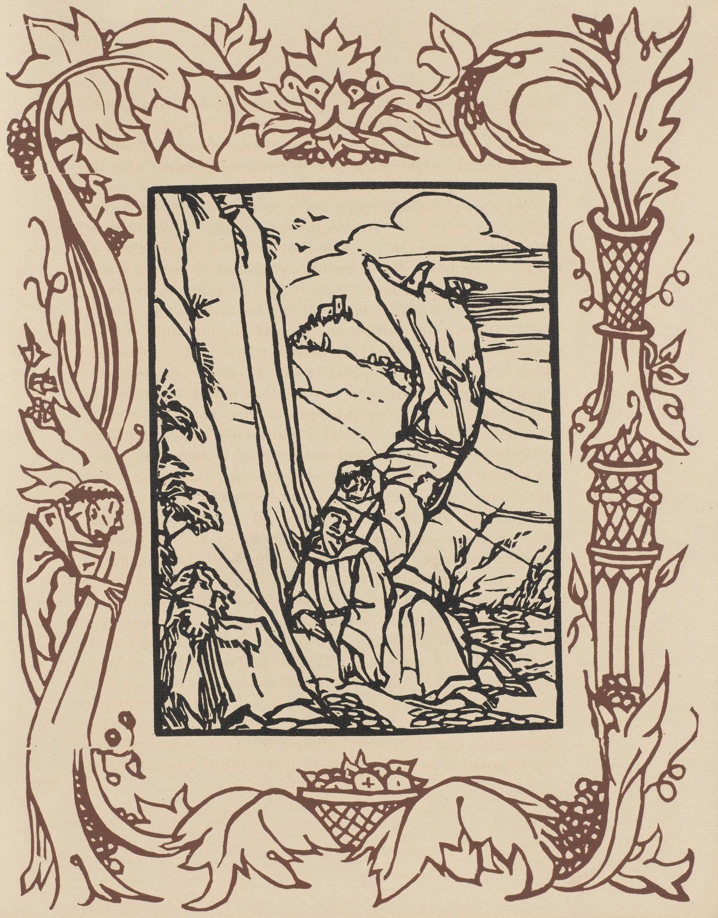 Emile Bernard Figurative Print - Composition (Morane, N° 100), Les Petites Fleurs de St. Françoise, Émile Bernard