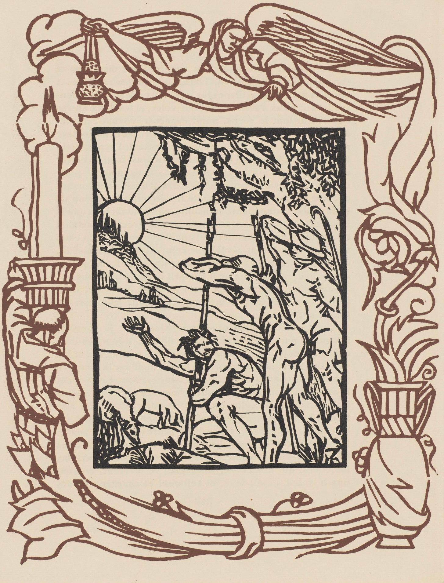 Emile Bernard Figurative Print - Composition (Morane, N° 100), Les Petites Fleurs de St. Françoise, Émile Bernard