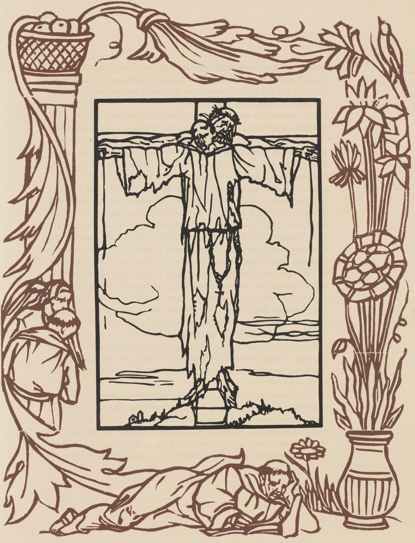 Emile Bernard Figurative Print - Composition (Morane, N° 100), Les Petites Fleurs de St. Françoise, Émile Bernard