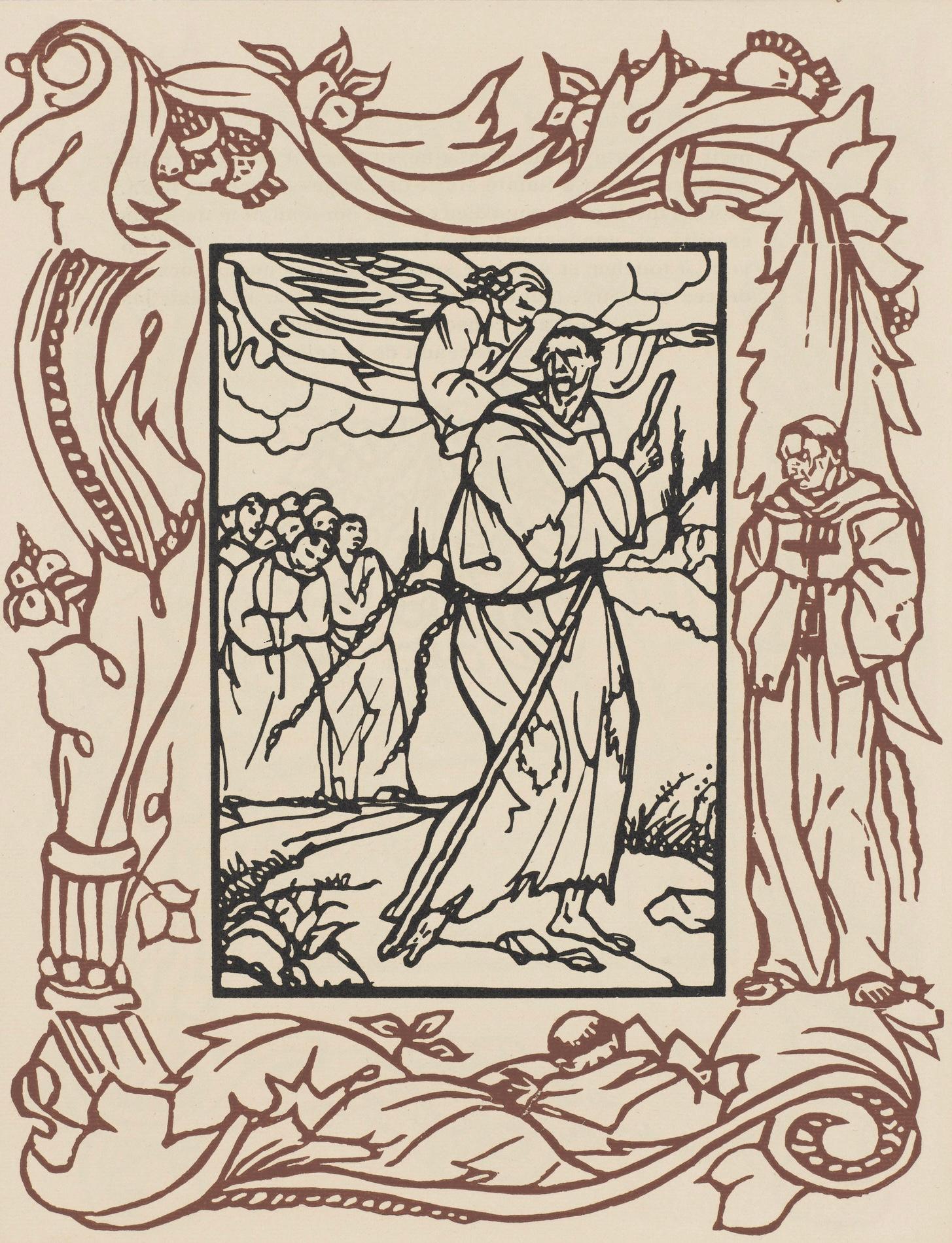 Emile Bernard Figurative Print - Composition (Morane, N° 100), Les Petites Fleurs de St. Françoise, Émile Bernard