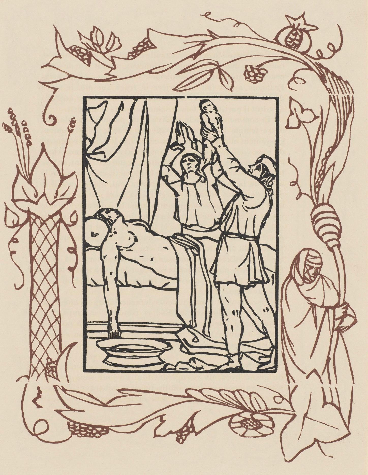 Figurative Print Emile Bernard - Composition (Morane, n° 100), Les Petites Fleurs de St. Françoise, Émile Bernard