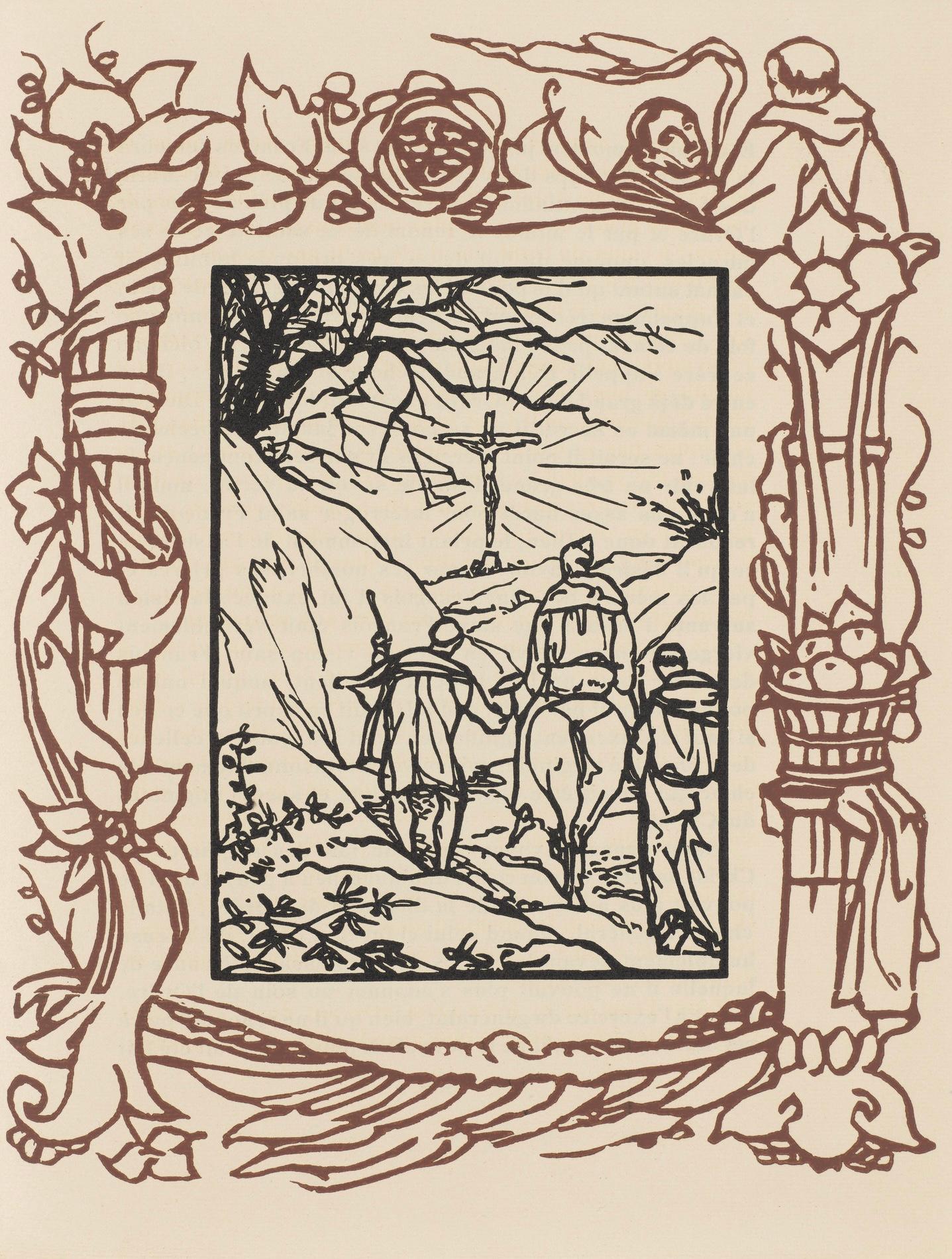 Emile Bernard Figurative Print - Composition (Morane, N° 100), Les Petites Fleurs de St. Françoise, Émile Bernard