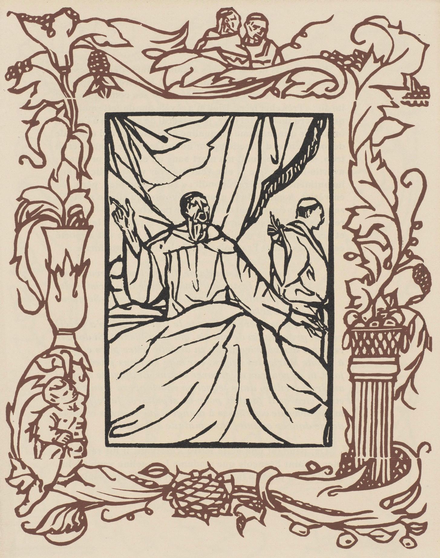 Emile Bernard Figurative Print - Composition (Morane, N° 100), Les Petites Fleurs de St. Françoise, Émile Bernard