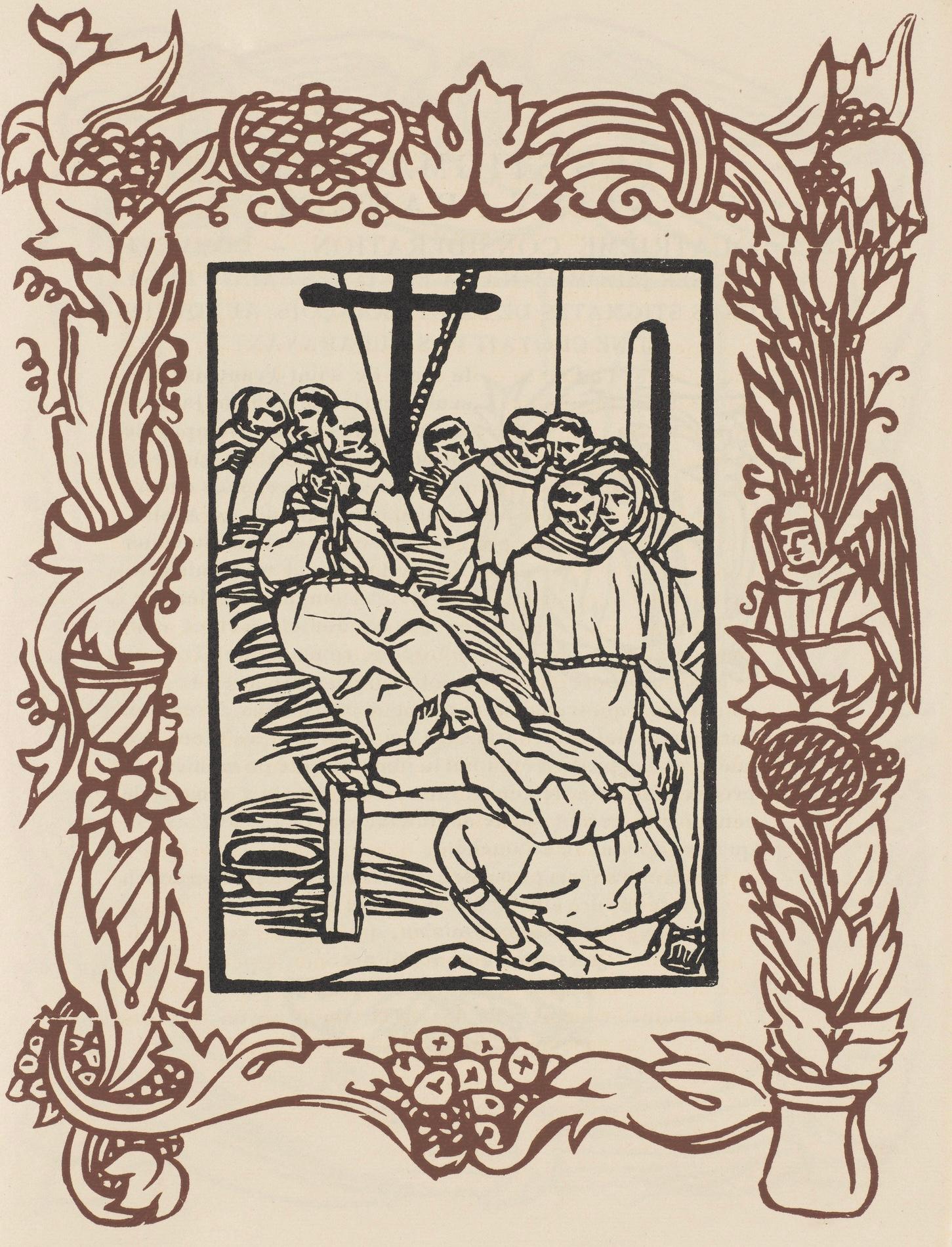 Emile Bernard Figurative Print - Composition (Morane, N° 100), Les Petites Fleurs de St. Françoise, Émile Bernard