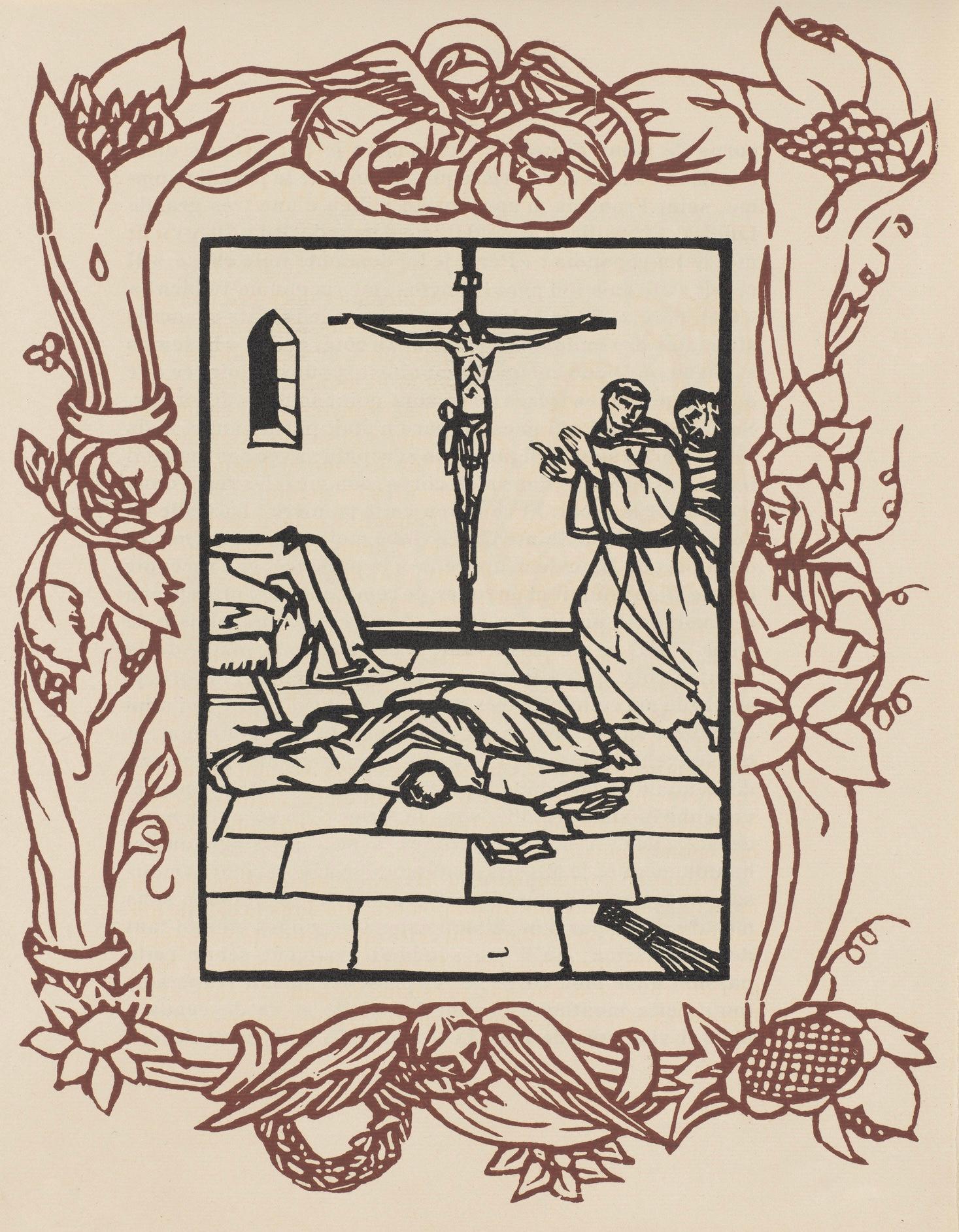 Emile Bernard Figurative Print - Composition (Morane, N° 100), Les Petites Fleurs de St. Françoise, Émile Bernard