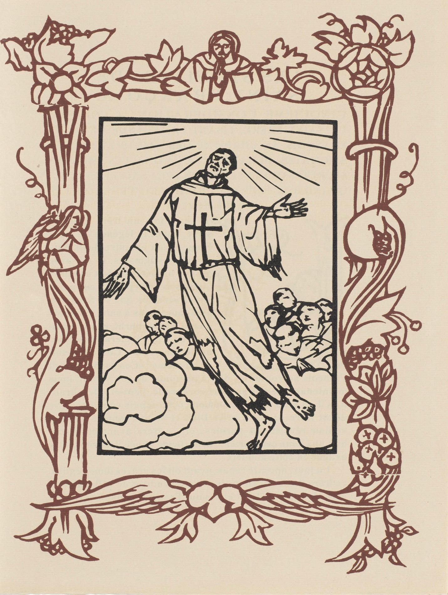 Emile Bernard Figurative Print - Composition (Morane, N° 100), Les Petites Fleurs de St. Françoise, Émile Bernard