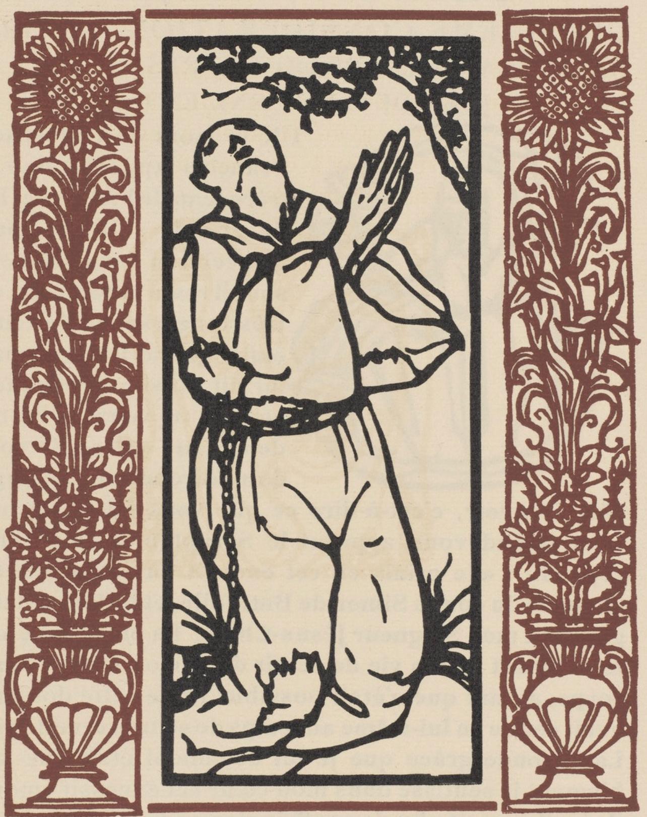 Emile Bernard Figurative Print - Composition (Morane, N° 100), Les Petites Fleurs de St. Françoise, Émile Bernard