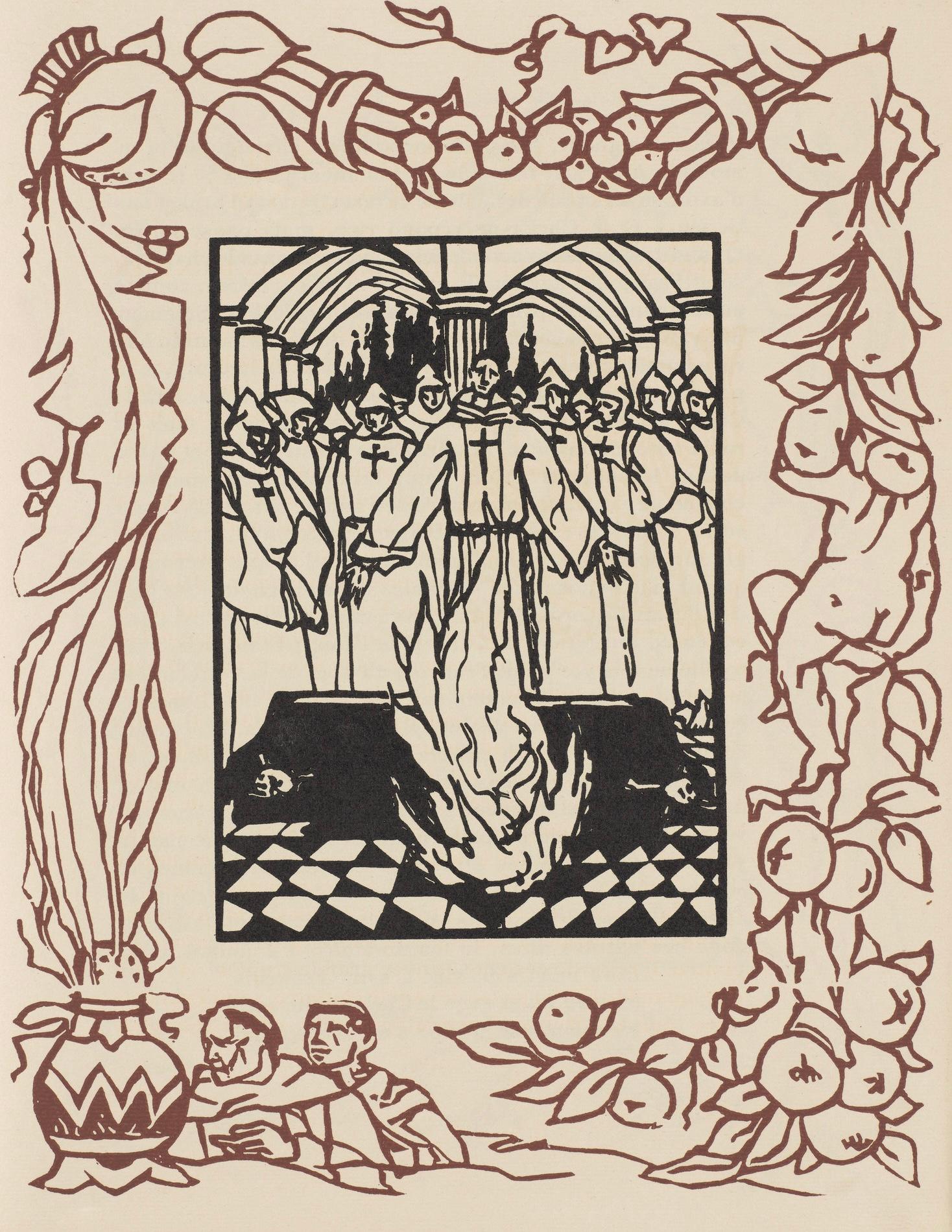 Emile Bernard Figurative Print - Composition (Morane, N° 100), Les Petites Fleurs de St. Françoise, Émile Bernard