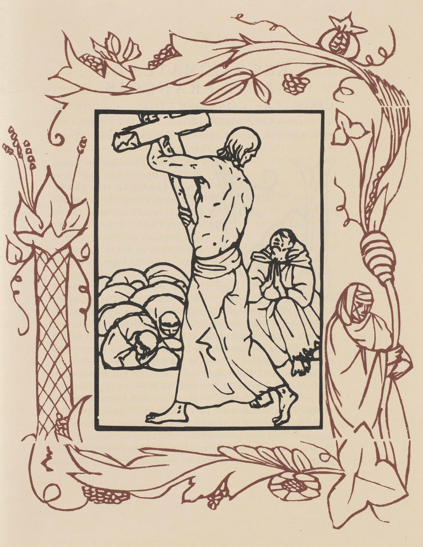 Emile Bernard Figurative Print – Komposition (Morane, N° 100), Les Petites Fleurs de St. Françoise, Émile Bernard