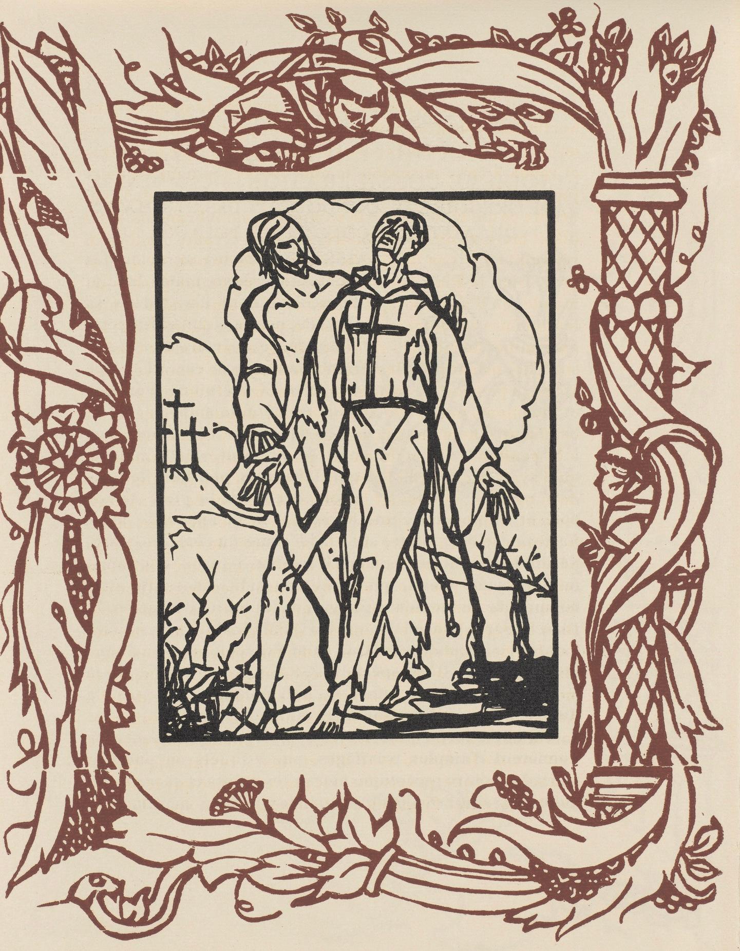 Emile Bernard Figurative Print - Composition (Morane, N° 100), Les Petites Fleurs de St. Françoise, Émile Bernard