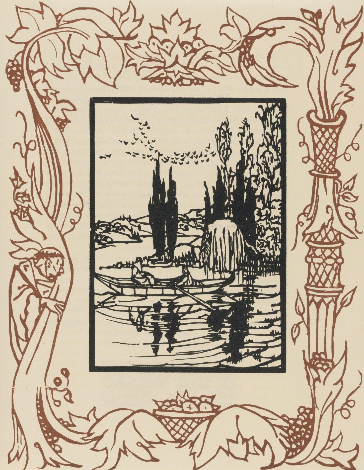 Emile Bernard Figurative Print - Composition (Morane, N° 100), Les Petites Fleurs de St. Françoise, Émile Bernard