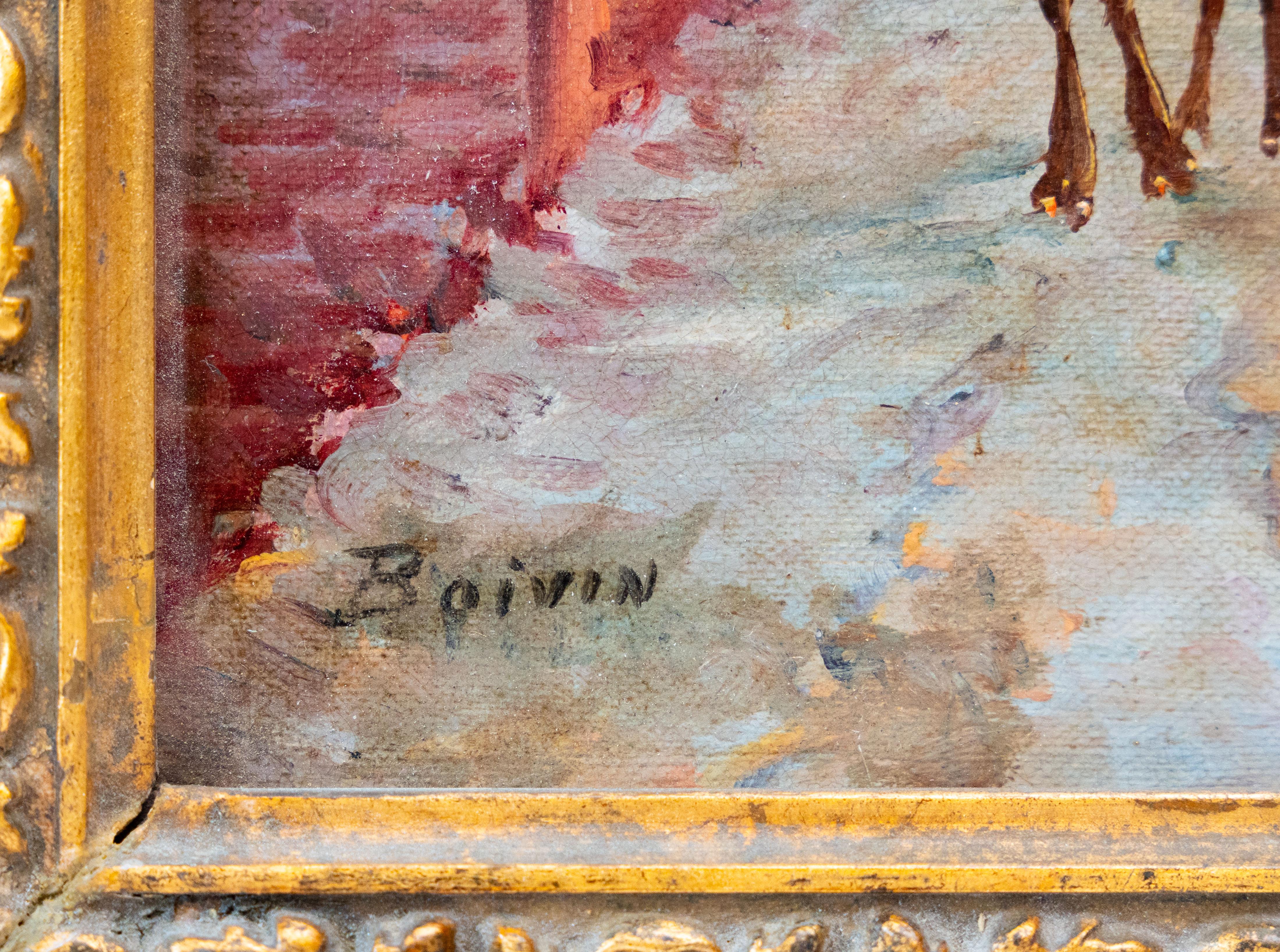 Stadttore, Emilie Boivin (1846-1920), signiert – Painting von Émile Boivin