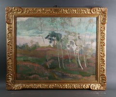 Emile Bouneau (1902-1970) 'La forêt de Fontainebleau' Huile sur toile