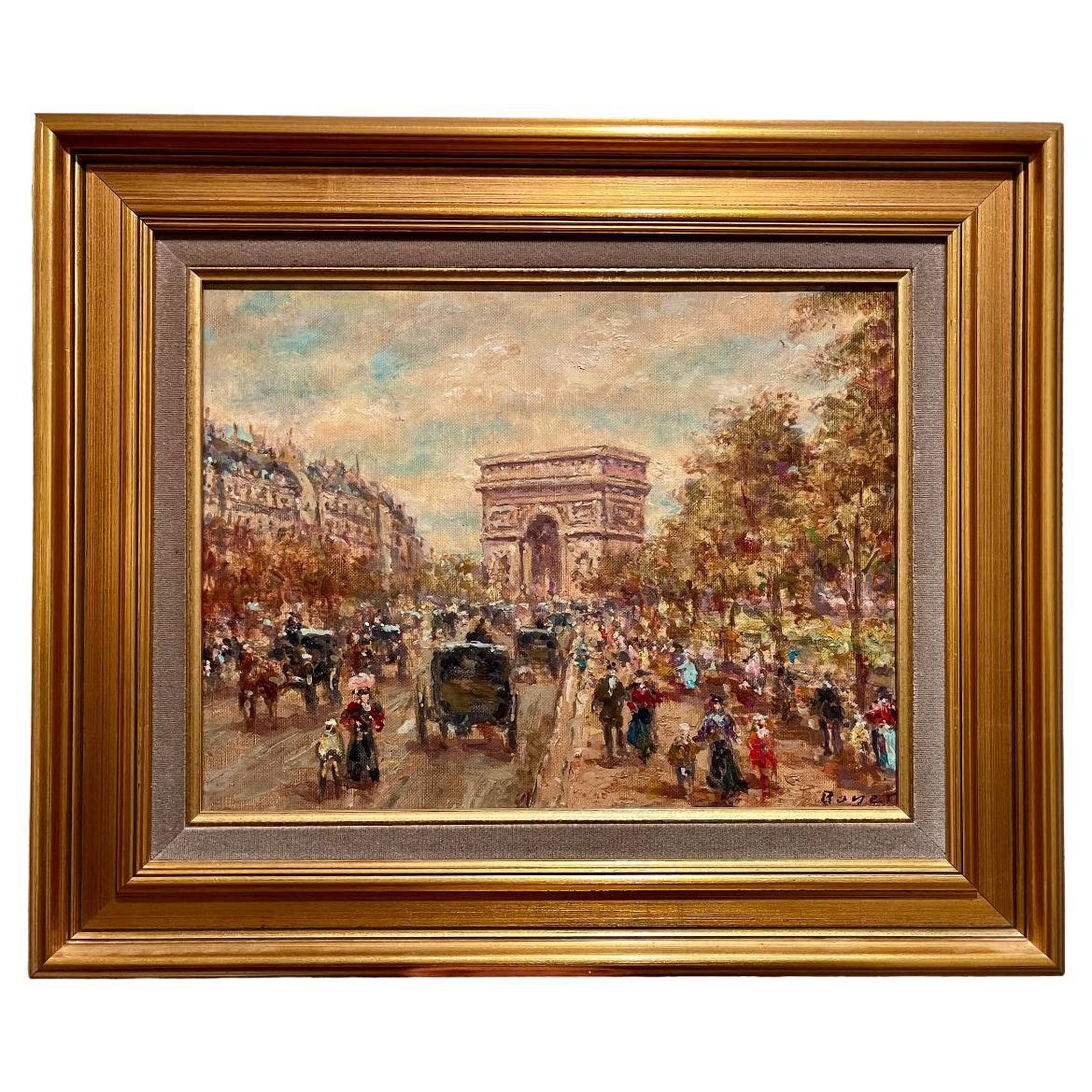 Émile BOYER (1877-1948) – Oil on Canvas,  Arc De Triomphe In Paris For Sale